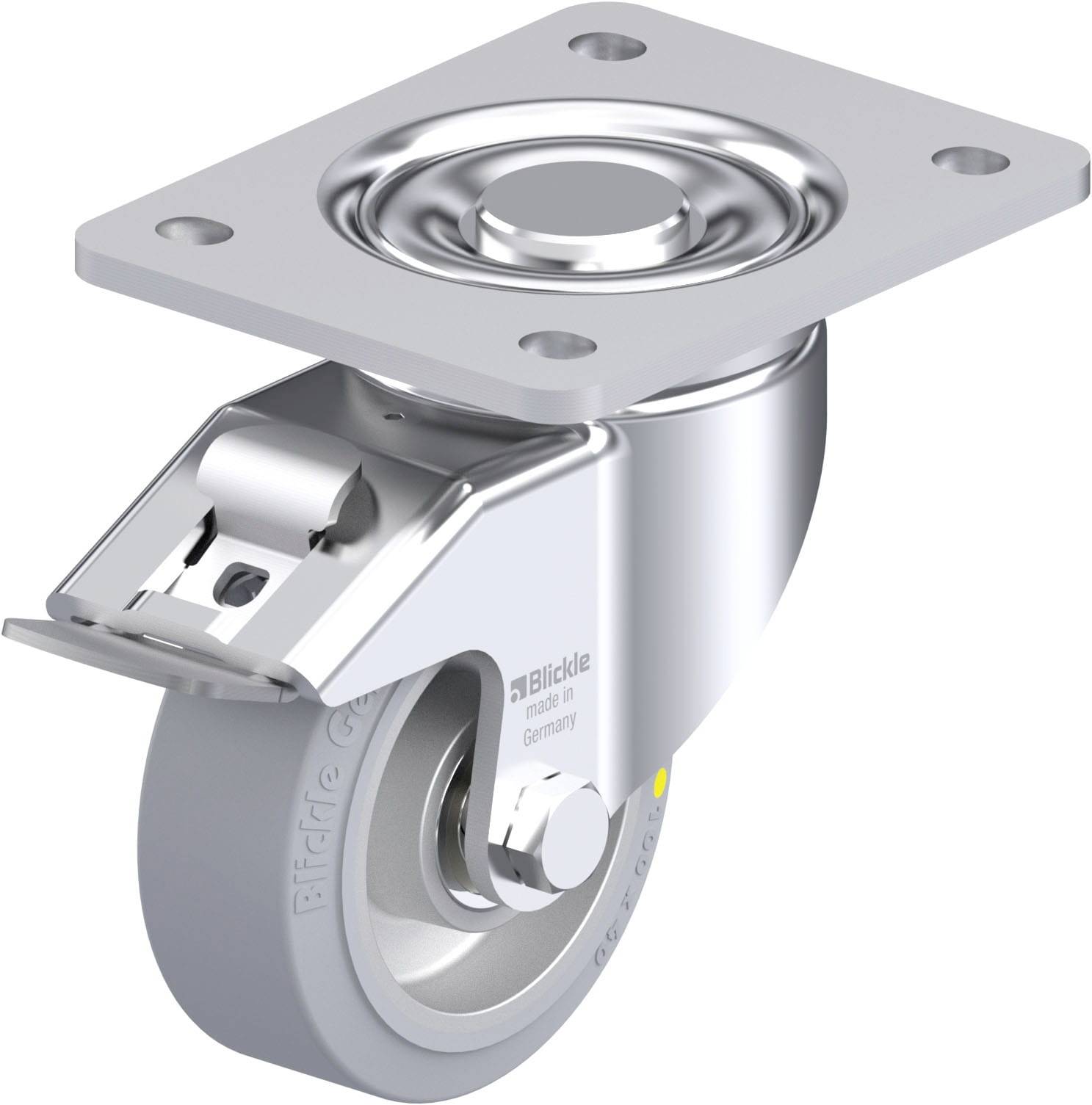 Blickle 918021 LH-ALEV 100K-3-FI-SG-AS Acéllemez forgógörgő KerékØ: 100 mm Teherbírás (max.): 200 kg 1 db
