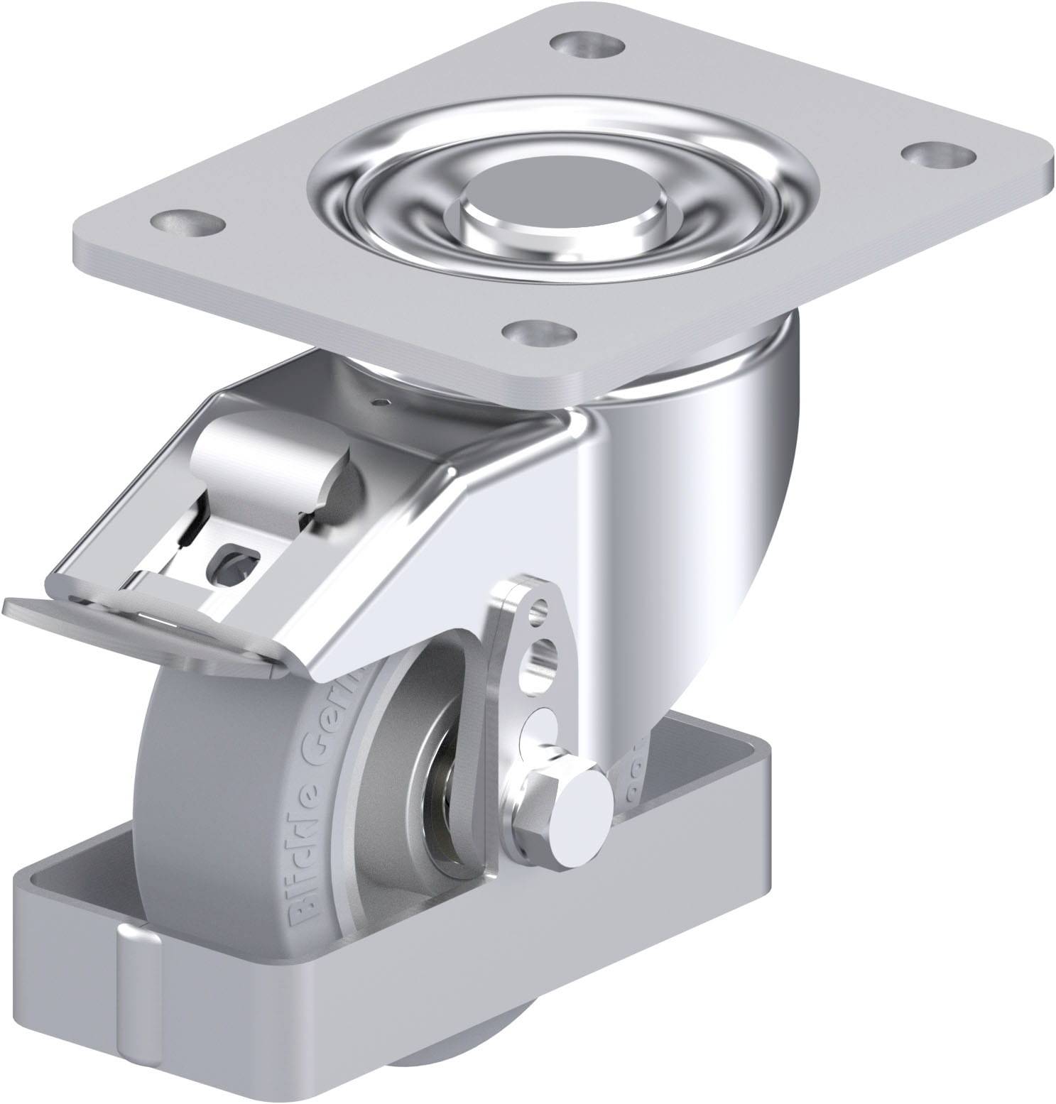 Blickle 938585 LH-ALEV 100K-3-FI-SG-FS Acéllemez forgógörgő KerékØ: 100 mm Teherbírás (max.): 200 kg 1 db