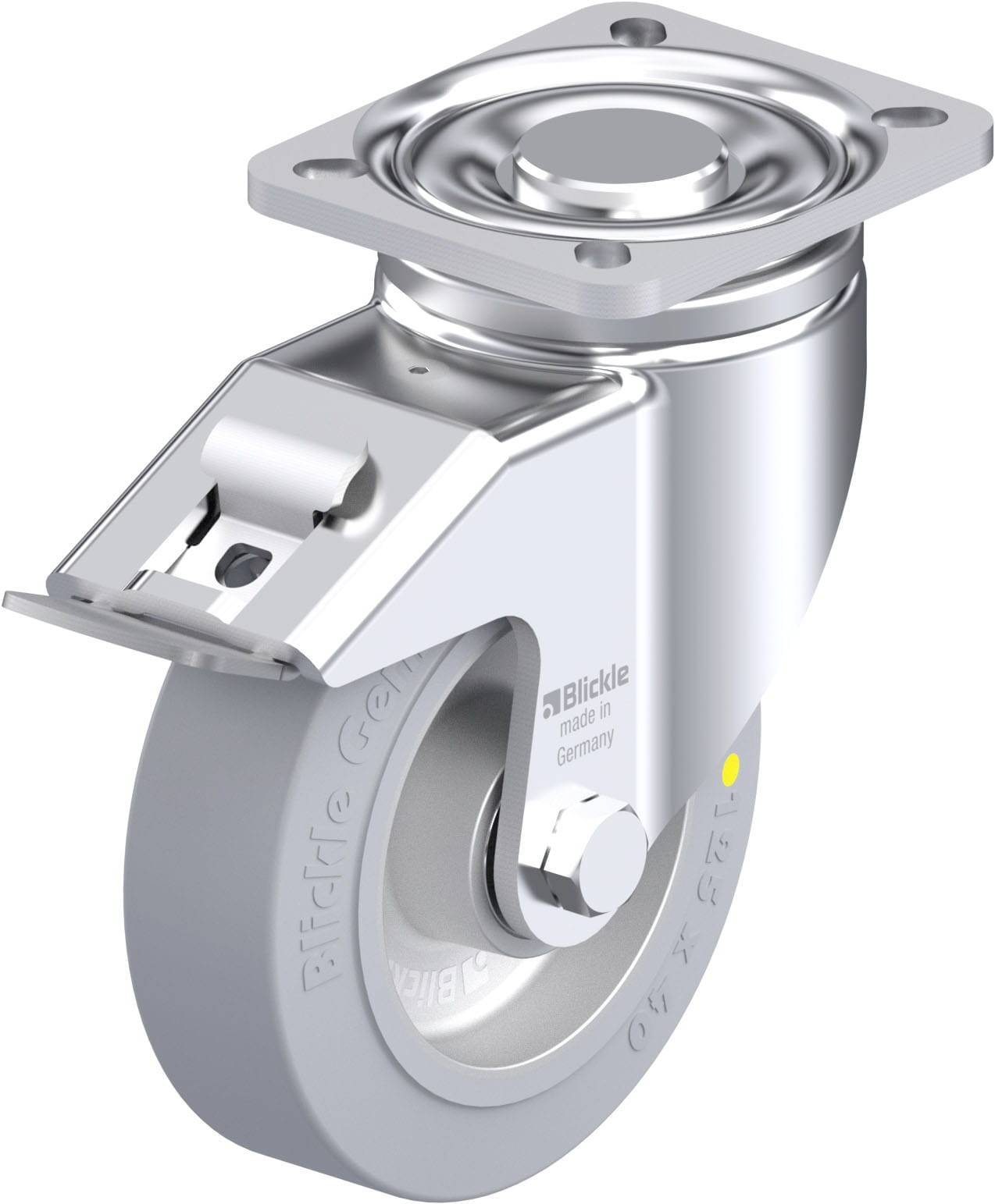 Blickle 918022 LH-ALEV 125K-1-FI-SG-AS Acéllemez forgógörgő KerékØ: 125 mm Teherbírás (max.): 250 kg 1 db