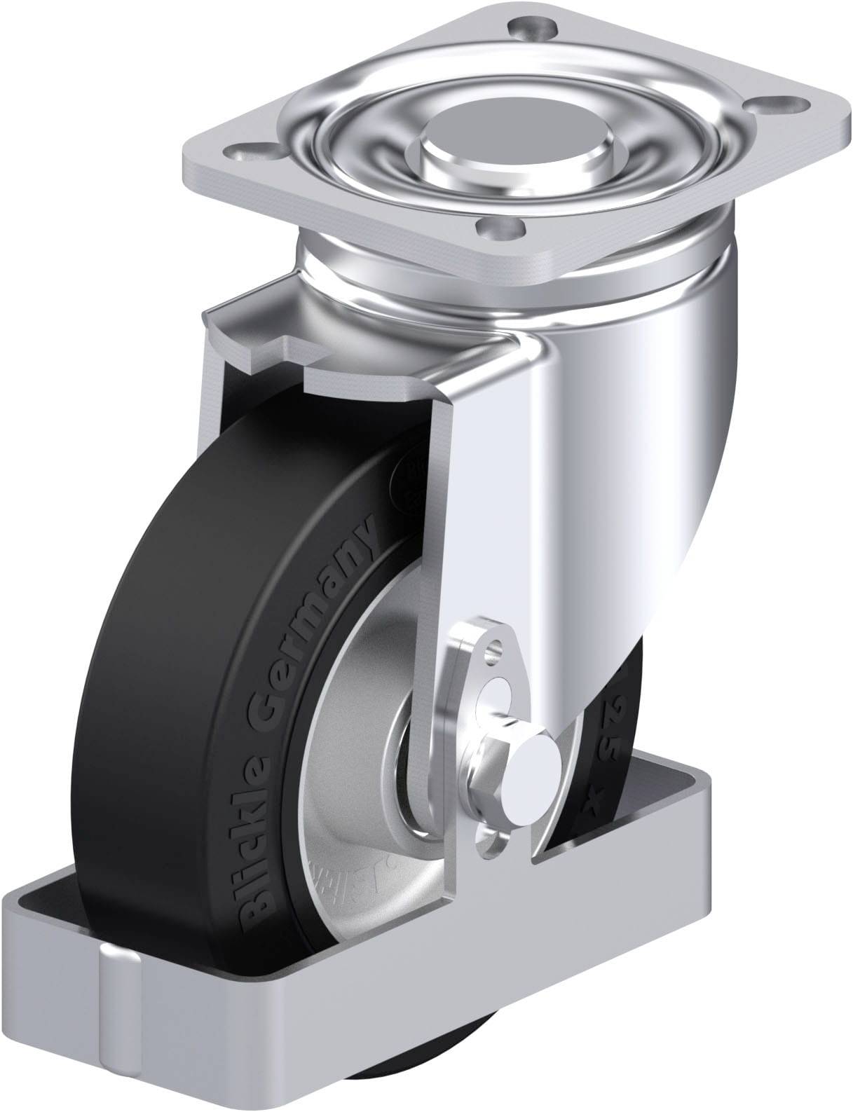Blickle 886215 LH-ALEV 125K-1-FS Acéllemez forgógörgő KerékØ: 125 mm Teherbírás (max.): 250 kg 1 db