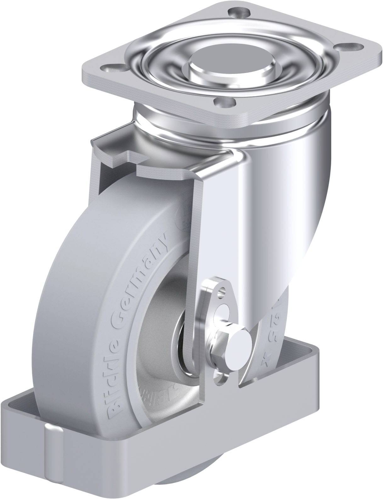 Blickle 938595 LH-ALEV 125K-1-SG-FS Acéllemez forgógörgő KerékØ: 125 mm Teherbírás (max.): 250 kg 1 db