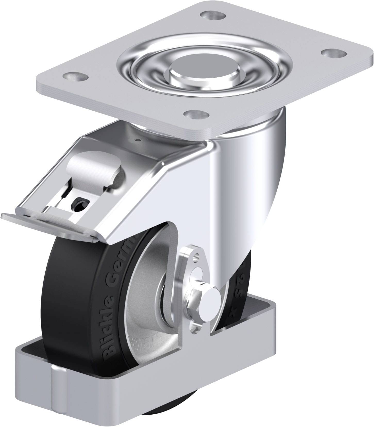 Blickle 938603 LH-ALEV 125K-3-FI-FS Acéllemez forgógörgő KerékØ: 125 mm Teherbírás (max.): 250 kg 1 db