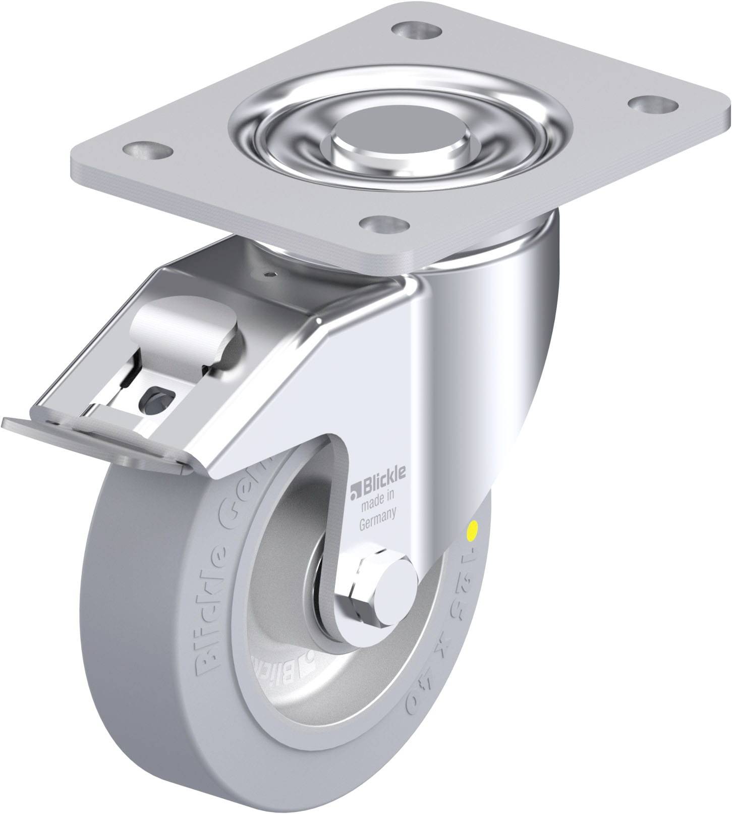 Blickle 918023 LH-ALEV 125K-3-FI-SG-AS Acéllemez forgógörgő KerékØ: 125 mm Teherbírás (max.): 250 kg 1 db