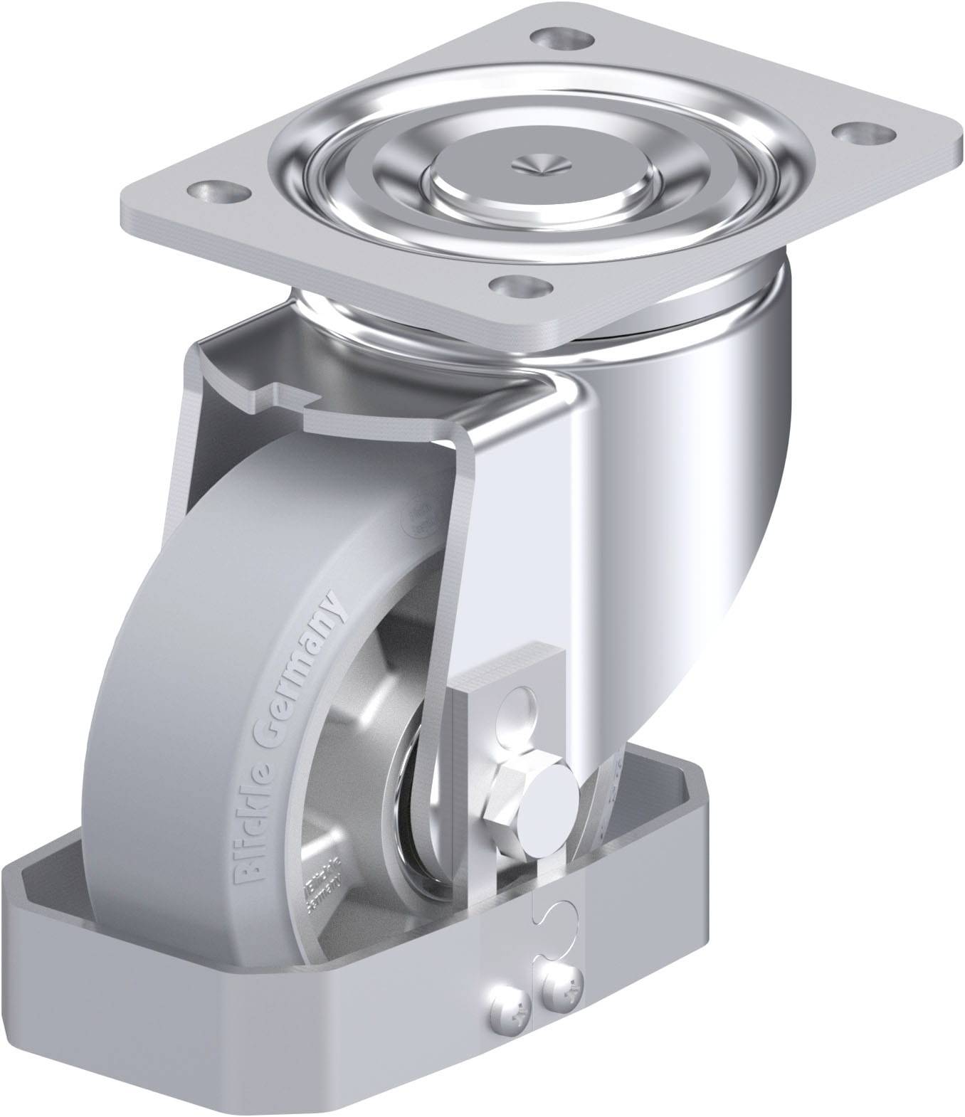 Blickle 938618 LH-ALEV 127K-SG-FS Acéllemez forgógörgő KerékØ: 125 mm Teherbírás (max.): 300 kg 1 db