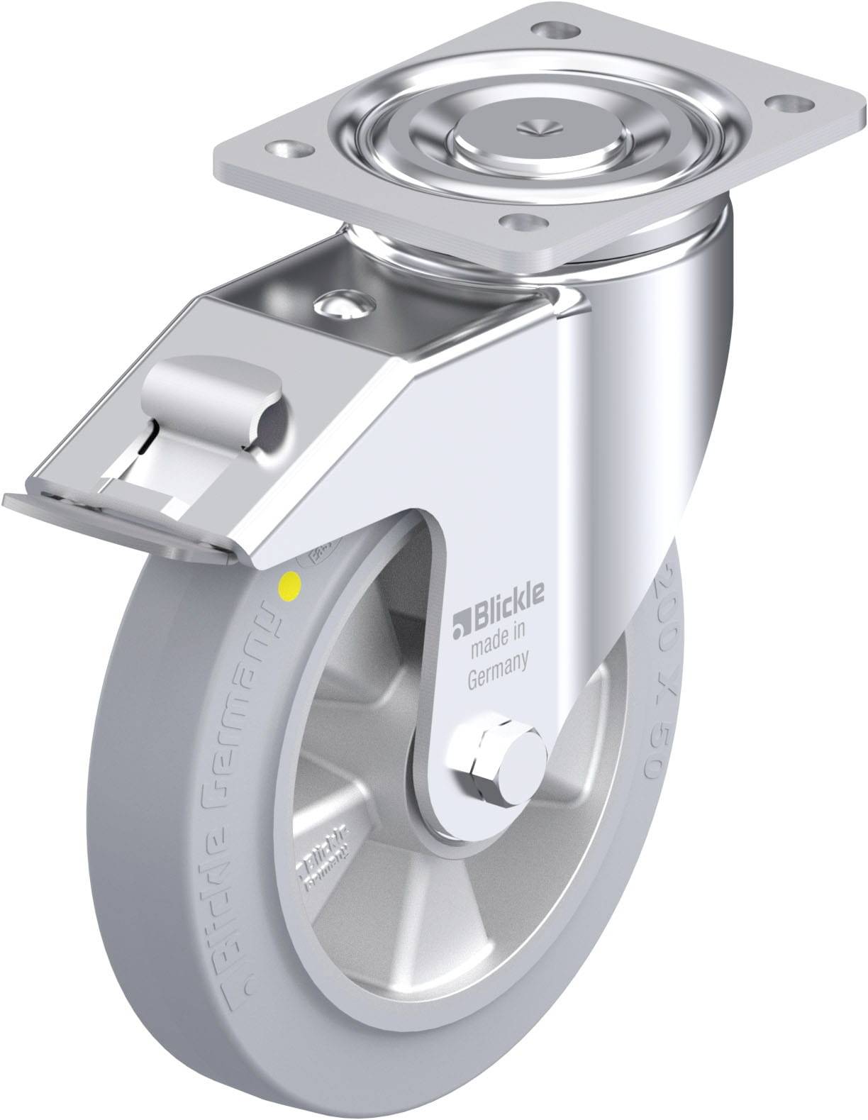Blickle 918025 LH-ALEV 200K-FI-SG-AS Acéllemez forgógörgő KerékØ: 200 mm Teherbírás (max.): 450 kg 1 db