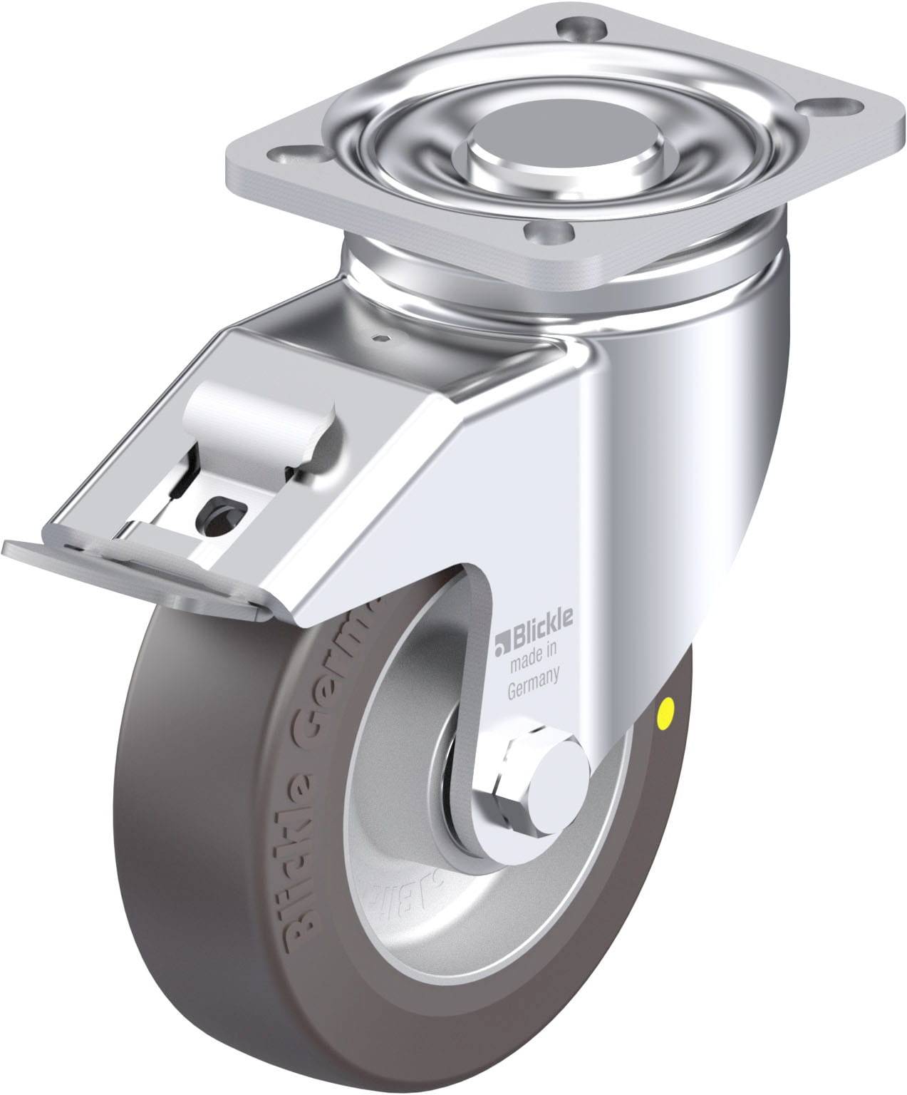 Blickle 896756 LH-ALST 125K-1-FI-AS Acéllemez forgógörgő KerékØ: 125 mm Teherbírás (max.): 370 kg 1 db