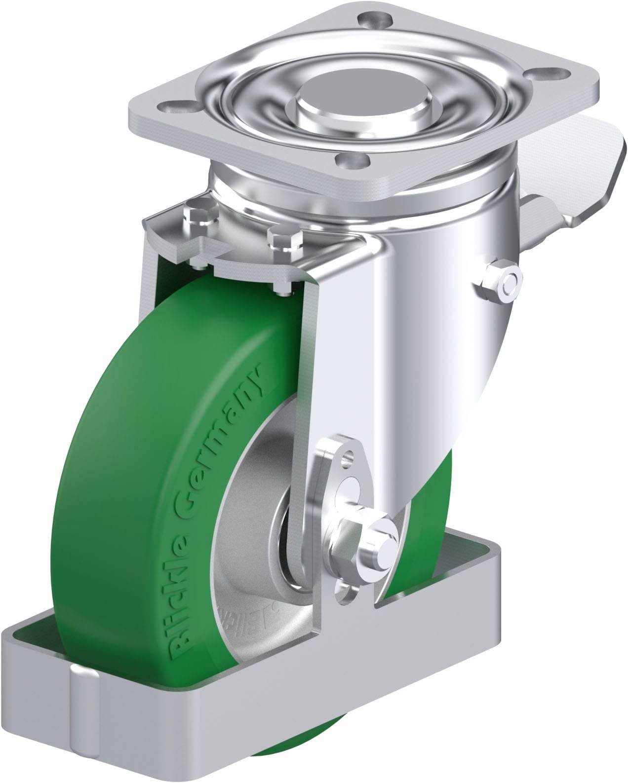Blickle 939225 LH-ALST 125K-1-ST-FS Acéllemez forgógörgő KerékØ: 125 mm Teherbírás (max.): 370 kg 1 db