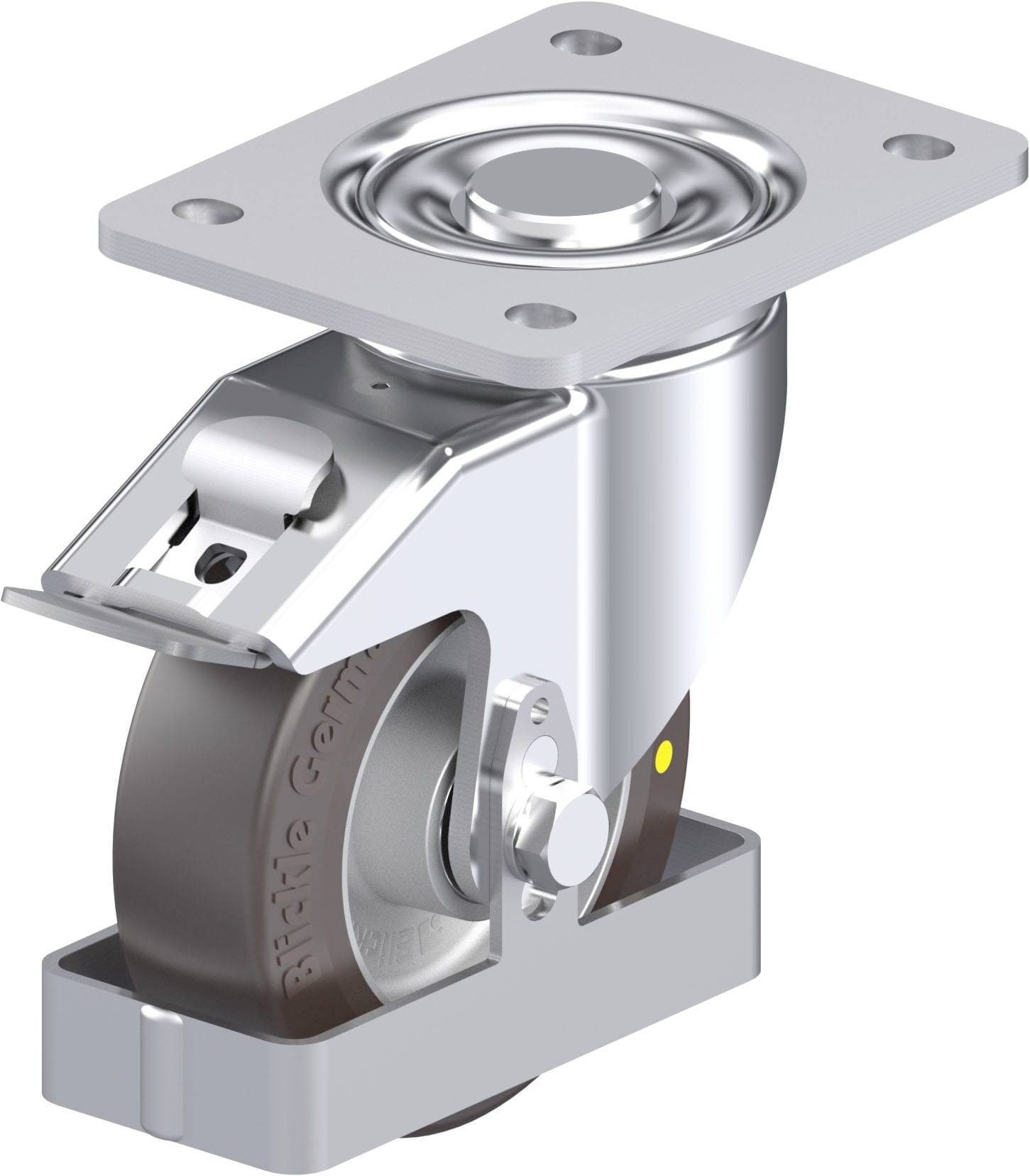 Blickle 939180 LH-ALST 125K-3-FI-AS-FS Acéllemez forgógörgő KerékØ: 125 mm Teherbírás (max.): 370 kg 1 db