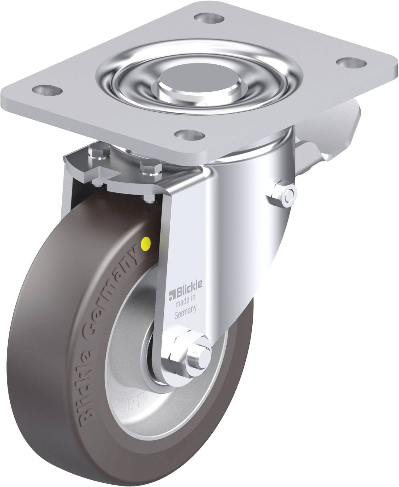 Blickle 936523 LH-ALST 125K-3-ST-AS Acéllemez forgógörgő KerékØ: 125 mm Teherbírás (max.): 370 kg 1 db