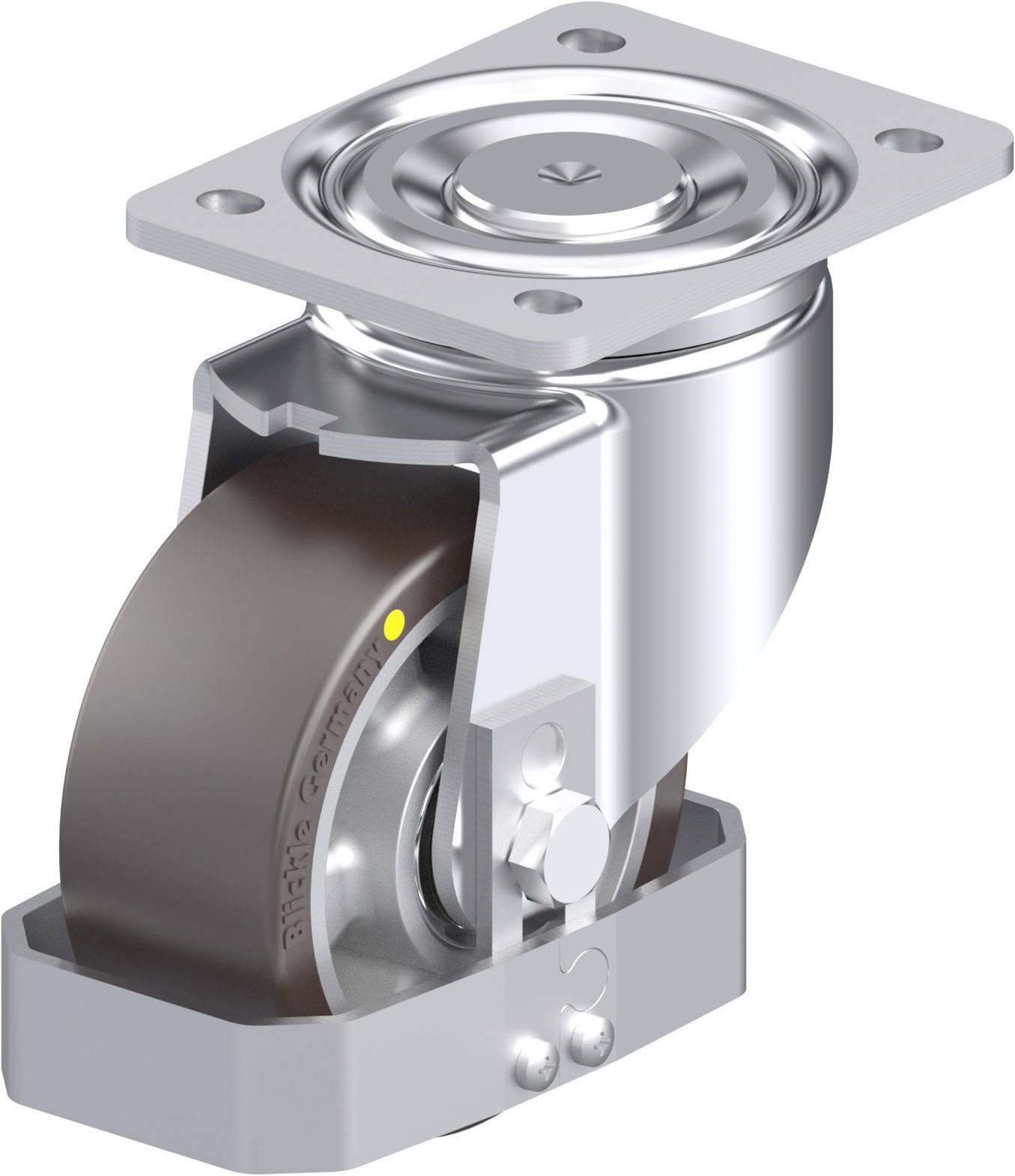Blickle 939182 LH-ALST 127K-AS-FS Acéllemez forgógörgő KerékØ: 125 mm Teherbírás (max.): 450 kg 1 db