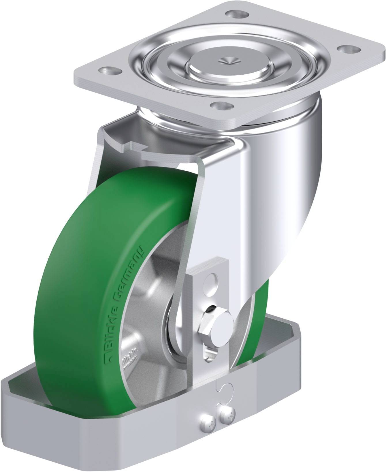 Blickle 907517 LH-ALST 150K-FS Acéllemez forgógörgő KerékØ: 150 mm Teherbírás (max.): 500 kg 1 db
