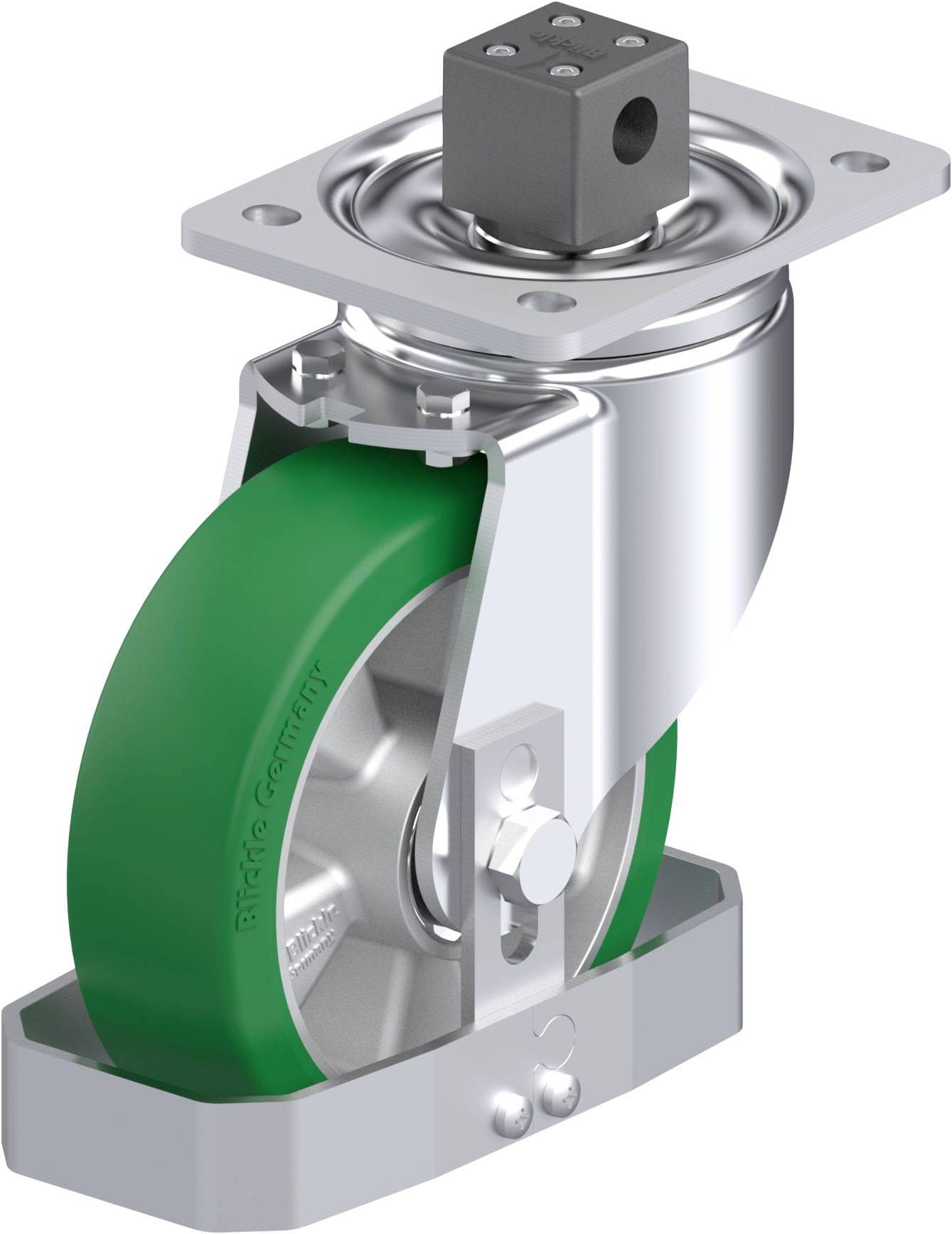 Blickle 939230 LH-ALST 160K-CS13-FS Acéllemez forgógörgő KerékØ: 160 mm Teherbírás (max.): 580 kg 1 db