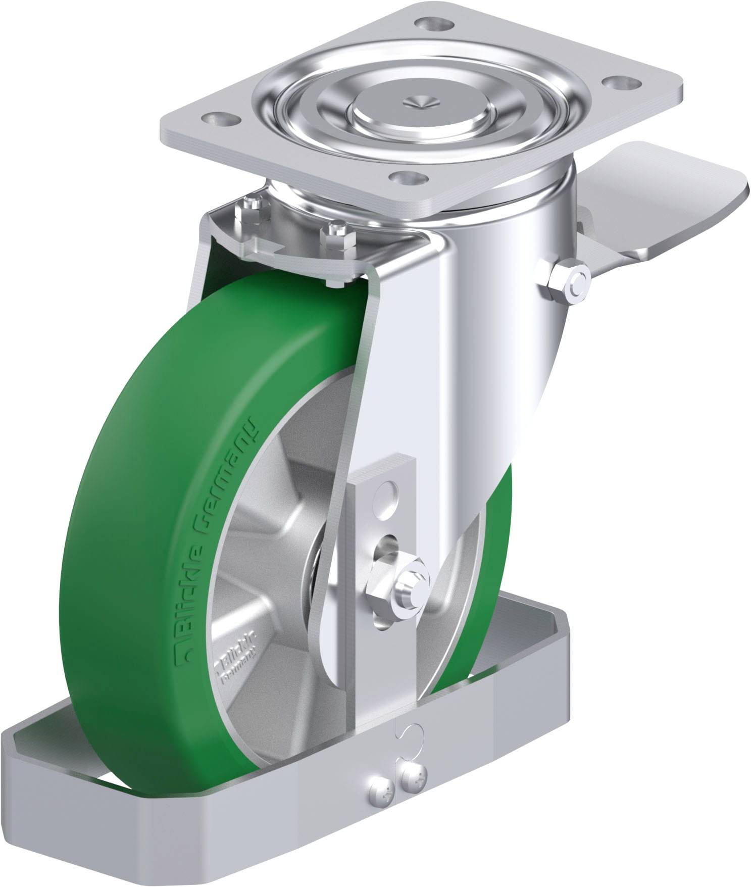 Blickle 939234 LH-ALST 180K-ST-FS Acéllemez forgógörgő KerékØ: 180 mm Teherbírás (max.): 670 kg 1 db