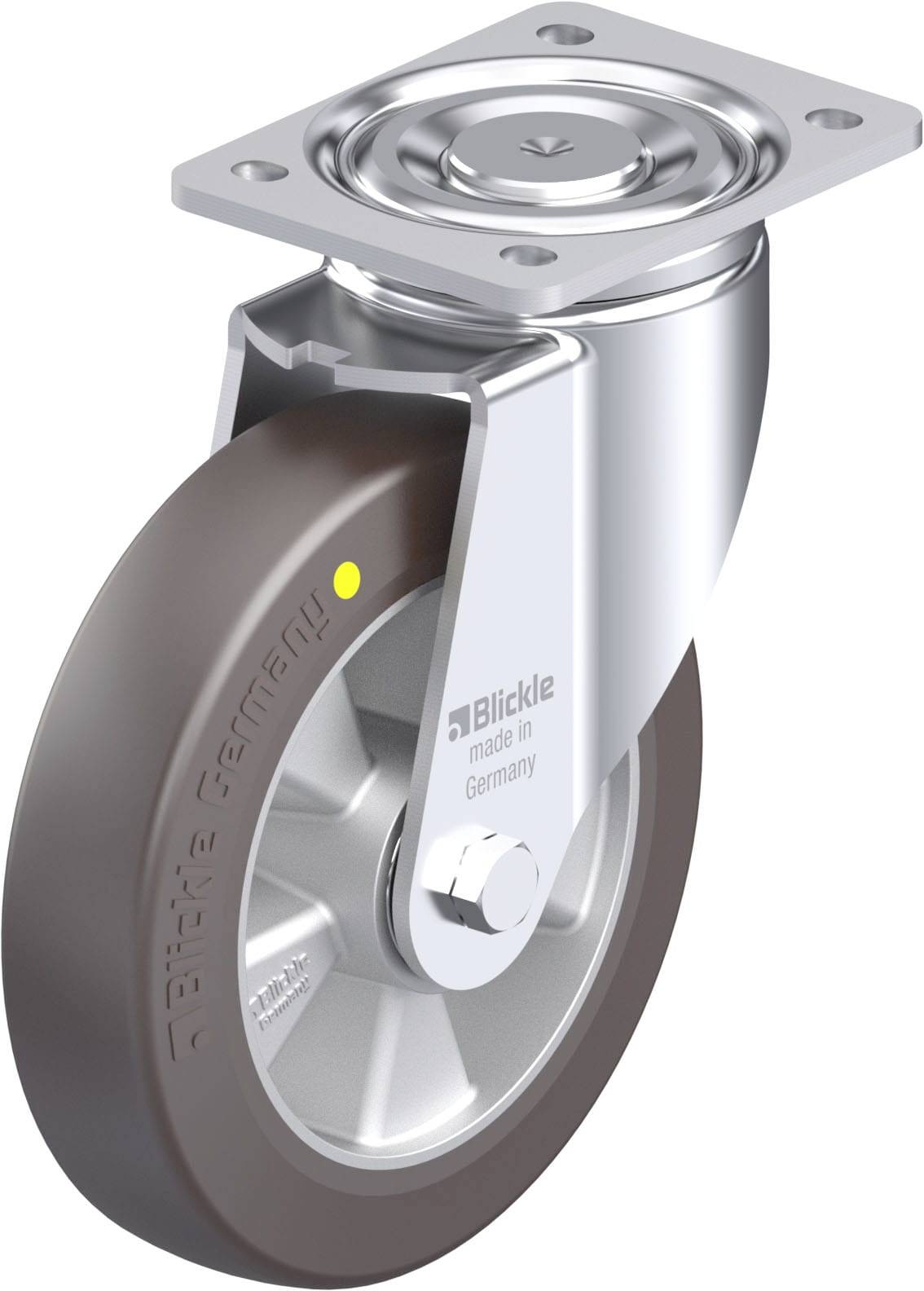 Blickle 867213 LH-ALST 200K-AS Acéllemez forgógörgő KerékØ: 200 mm Teherbírás (max.): 750 kg 1 db