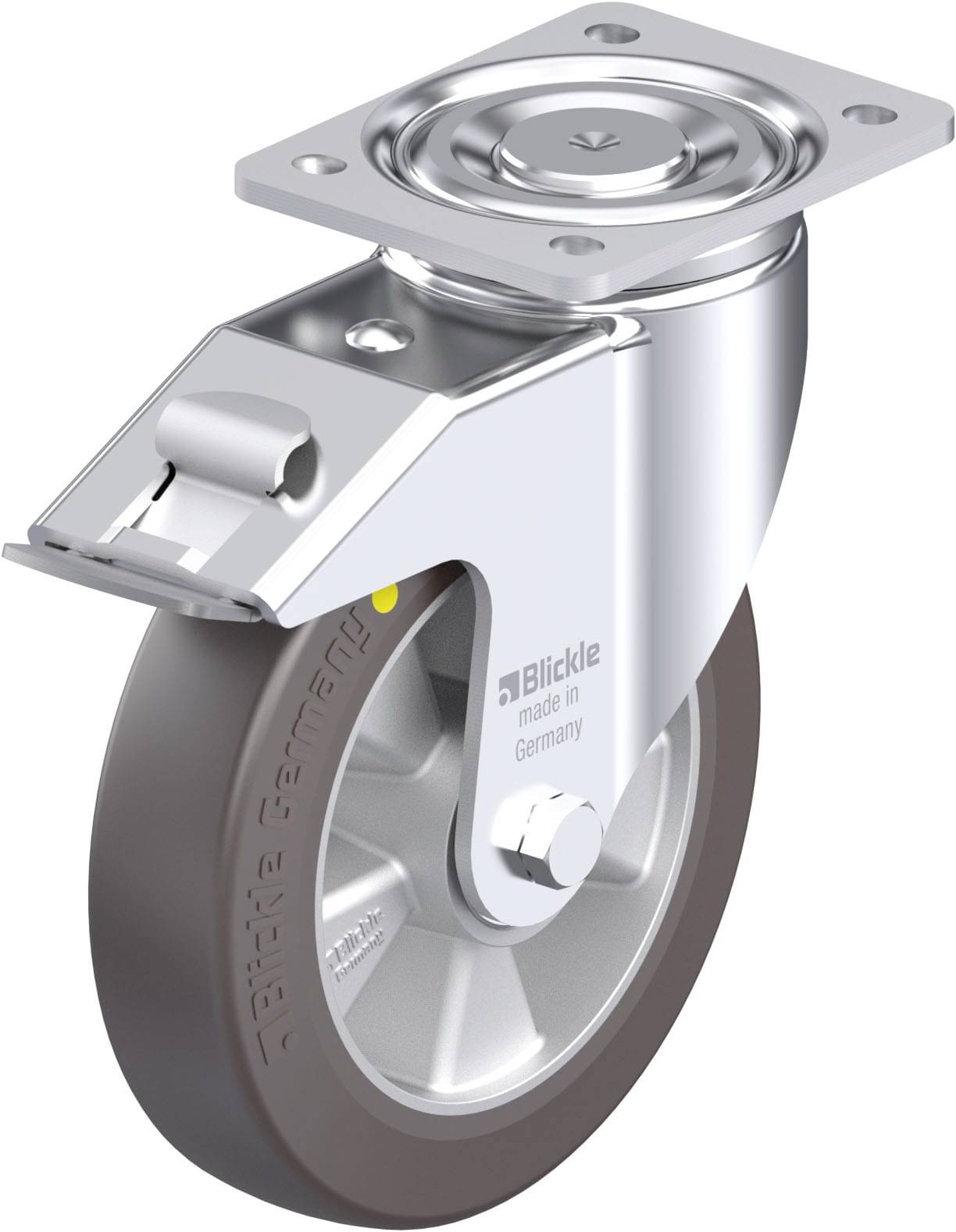 Blickle 895836 LH-ALST 200K-FI-AS Acéllemez forgógörgő KerékØ: 200 mm Teherbírás (max.): 750 kg 1 db