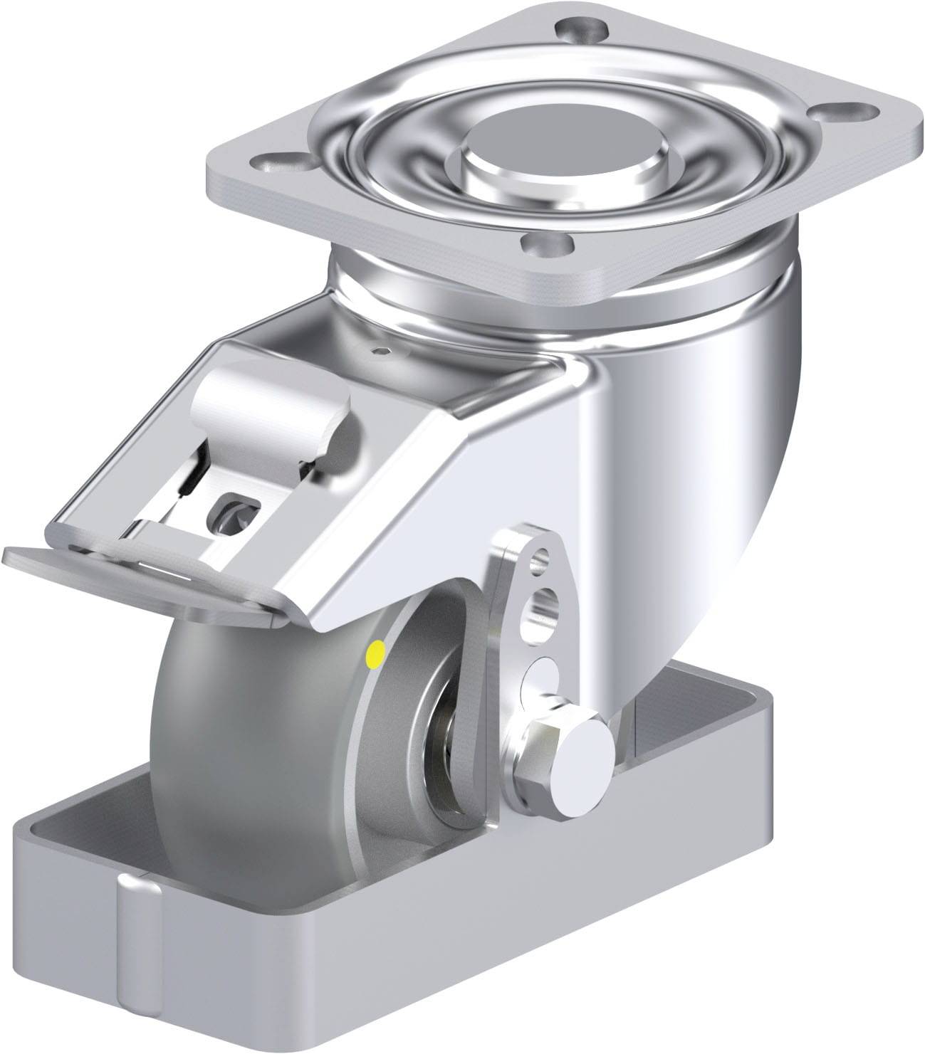 Blickle 939391 LH-ALTH 101K-1-FI-AS-CO-FS Acéllemez forgógörgő KerékØ: 100 mm Teherbírás (max.): 420 kg 1 db