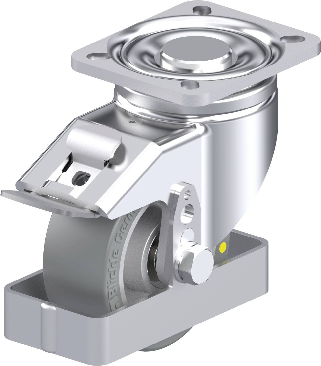 Blickle 939413 LH-ALTH 101K-1-FI-AS-FS Acéllemez forgógörgő KerékØ: 100 mm Teherbírás (max.): 420 kg 1 db