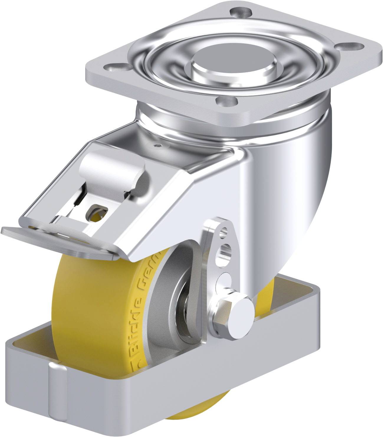 Blickle 899750 LH-ALTH 101K-1-FI-FS Acéllemez forgógörgő KerékØ: 100 mm Teherbírás (max.): 420 kg 1 db