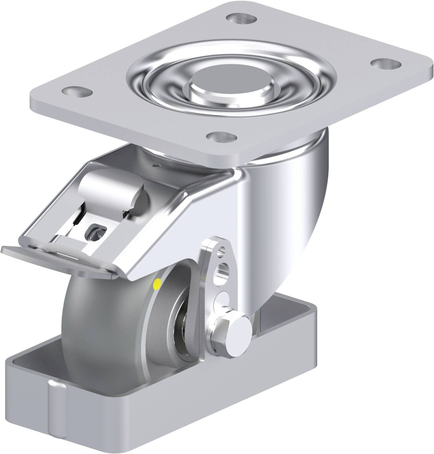 Blickle 939397 LH-ALTH 101K-3-FI-AS-CO-FS Acéllemez forgógörgő KerékØ: 100 mm Teherbírás (max.): 420 kg 1 db