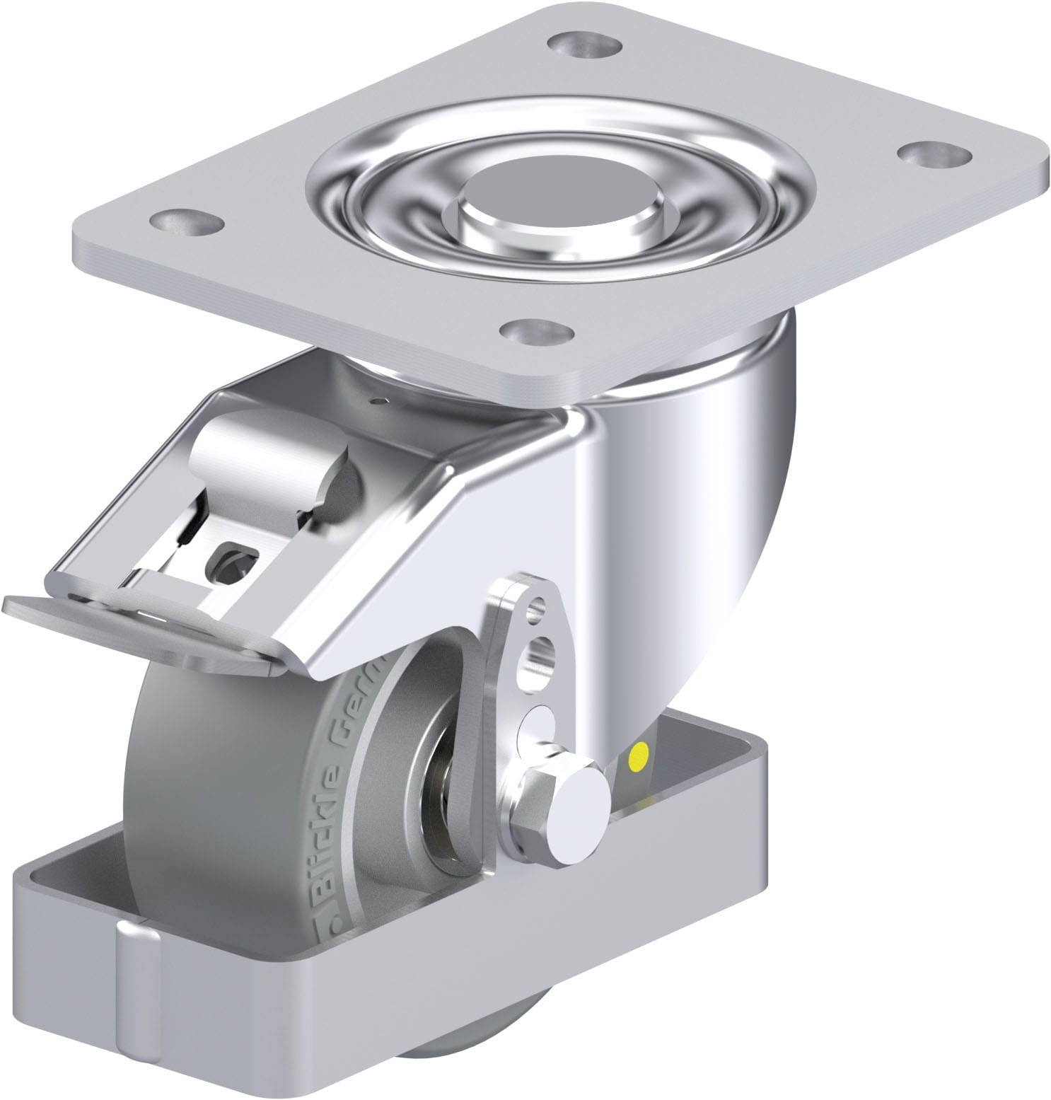 Blickle 939418 LH-ALTH 101K-3-FI-AS-FS Acéllemez forgógörgő KerékØ: 100 mm Teherbírás (max.): 420 kg 1 db