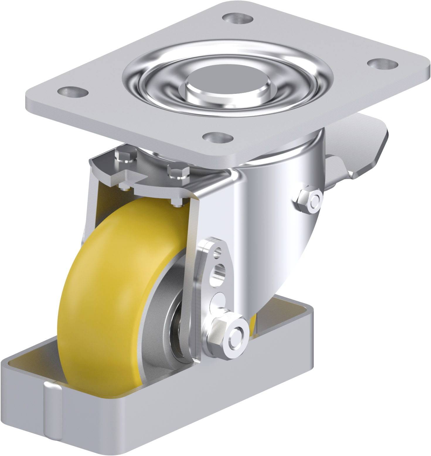 Blickle 939398 LH-ALTH 101K-3-ST-CO-FS Acéllemez forgógörgő KerékØ: 100 mm Teherbírás (max.): 420 kg 1 db