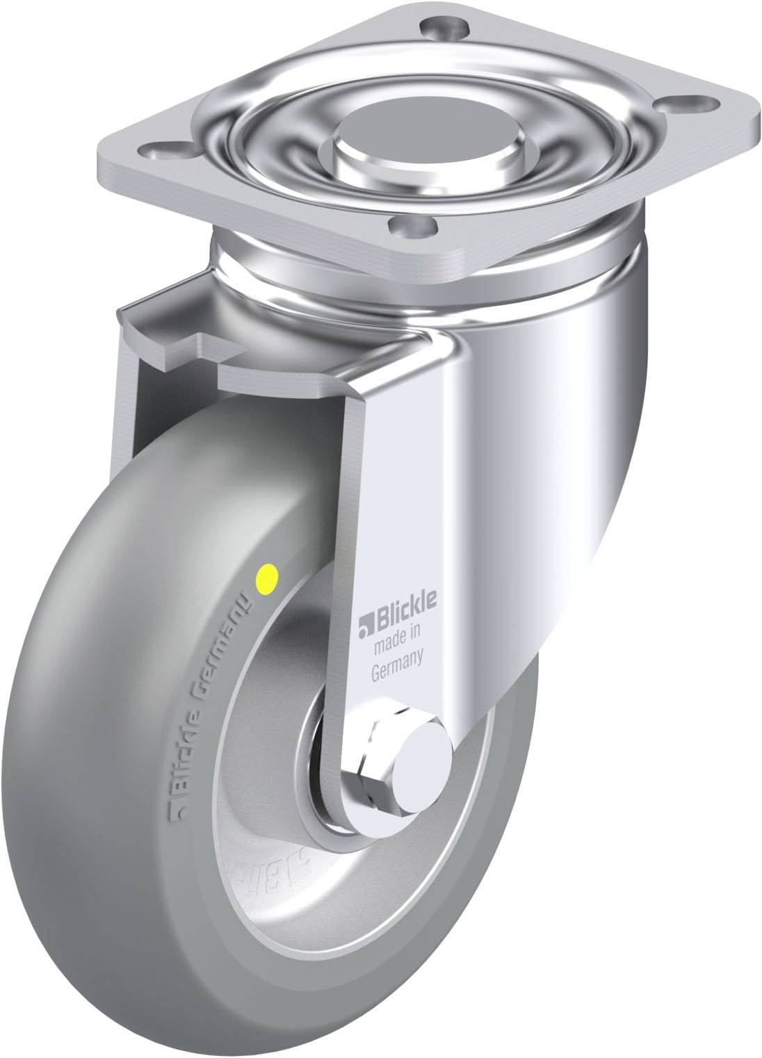 Blickle 936662 LH-ALTH 125K-1-AS-CO Acéllemez forgógörgő KerékØ: 125 mm Teherbírás (max.): 550 kg 1 db