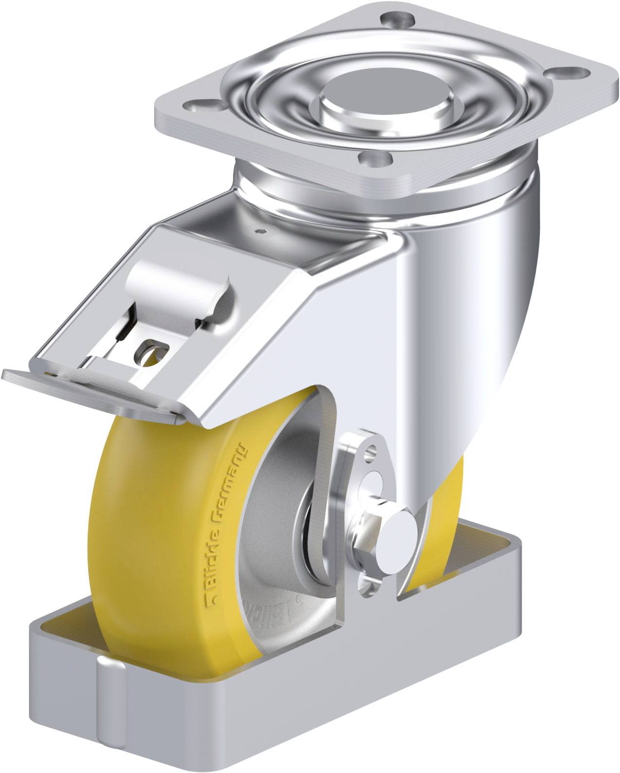 Blickle 939402 LH-ALTH 125K-1-FI-CO-FS Acéllemez forgógörgő KerékØ: 125 mm Teherbírás (max.): 550 kg 1 db