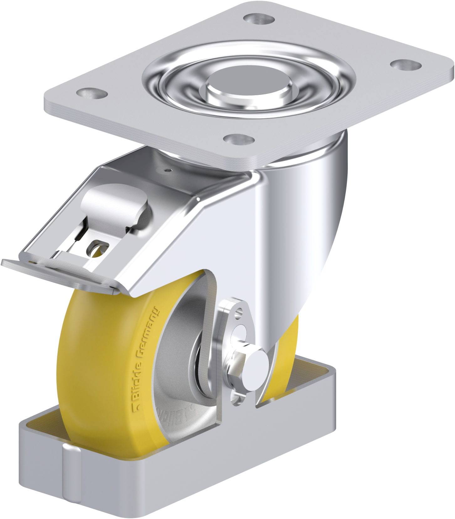 Blickle 939408 LH-ALTH 125K-3-FI-CO-FS Acéllemez forgógörgő KerékØ: 125 mm Teherbírás (max.): 550 kg 1 db