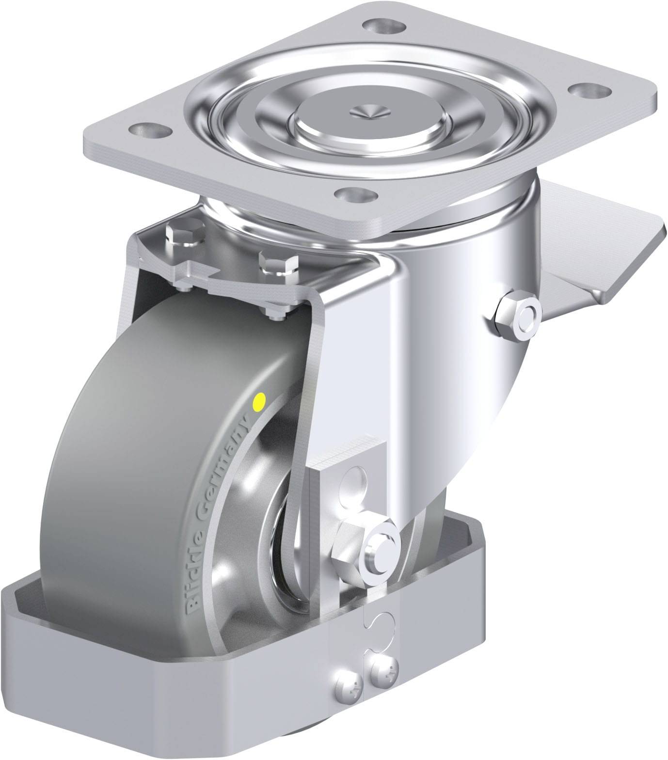 Blickle 939432 LH-ALTH 127K-ST-AS-FS Acéllemez forgógörgő KerékØ: 125 mm Teherbírás (max.): 750 kg 1 db