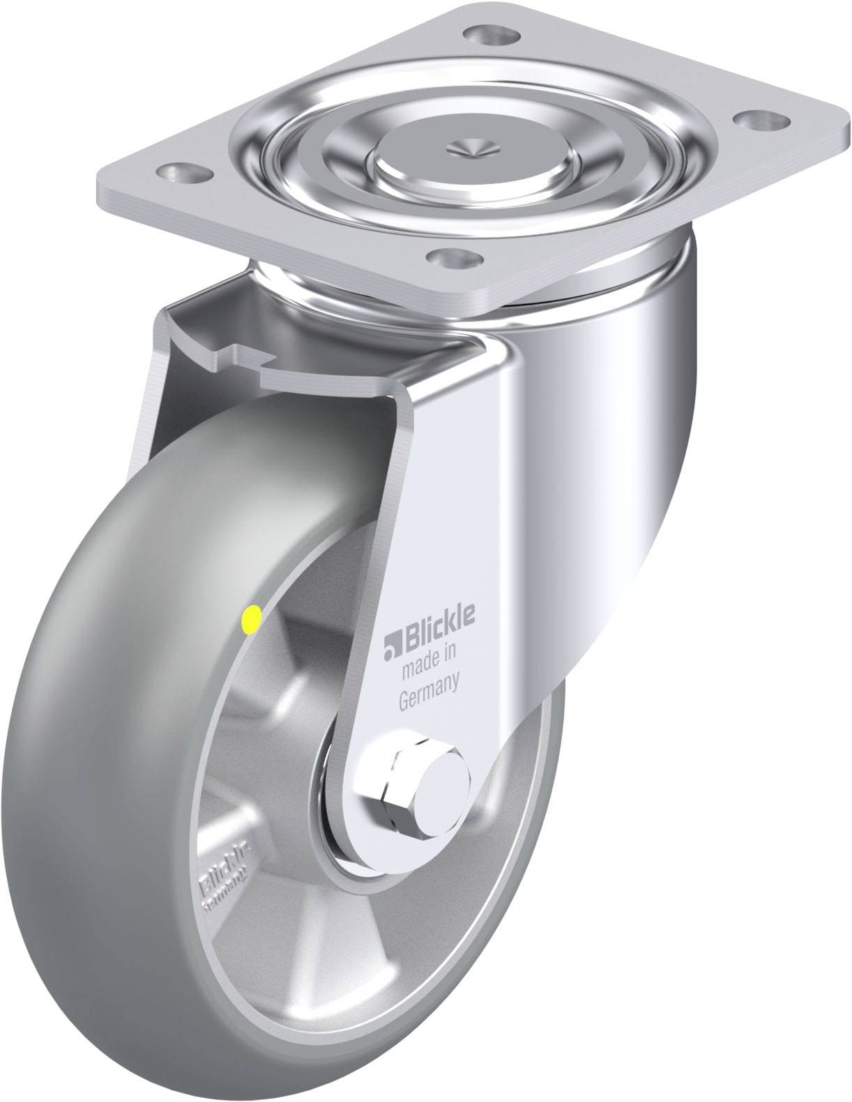 Blickle 936675 LH-ALTH 160K-AS-CO Acéllemez forgógörgő KerékØ: 160 mm Teherbírás (max.): 750 kg 1 db