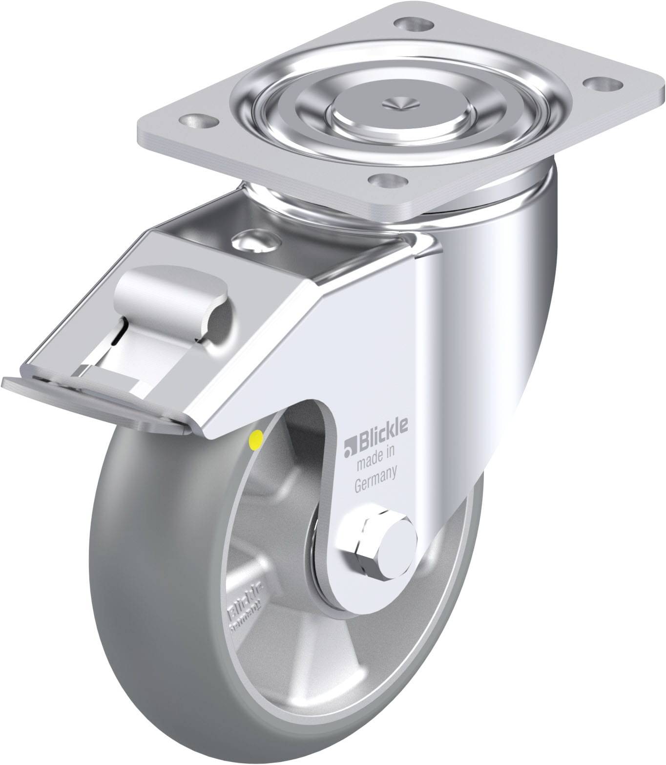 Blickle 896498 LH-ALTH 160K-FI-AS-CO Acéllemez forgógörgő KerékØ: 160 mm Teherbírás (max.): 750 kg 1 db
