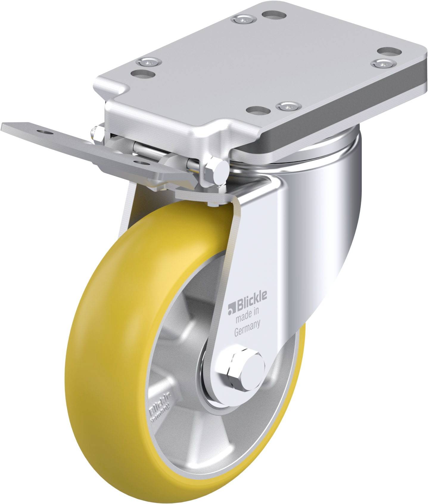 Blickle 886887 LH-ALTH 160K-IS-CO Acéllemez forgógörgő KerékØ: 160 mm Teherbírás (max.): 750 kg 1 db