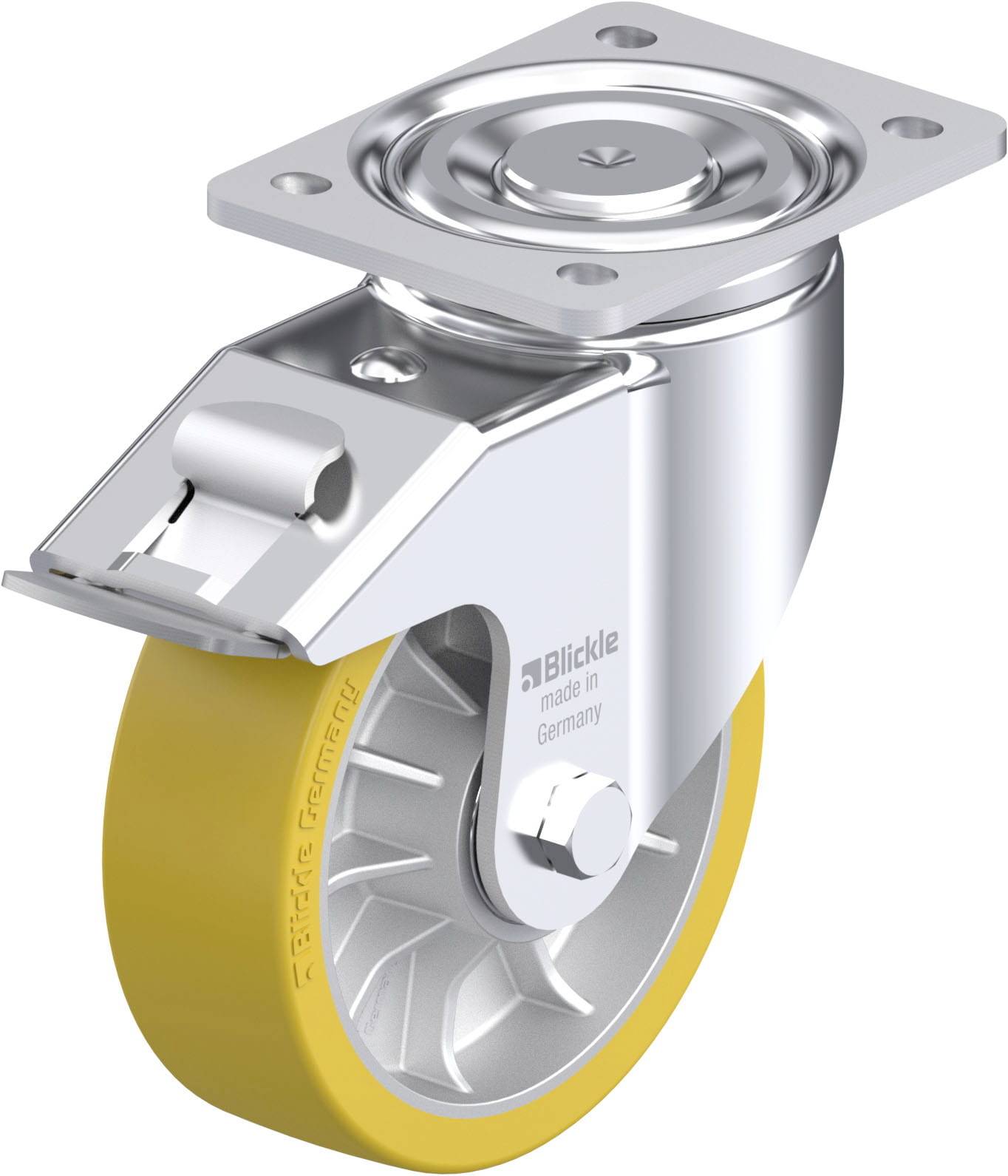 Blickle 936683 LH-ALTH 162K-FI Acéllemez forgógörgő KerékØ: 160 mm Teherbírás (max.): 900 kg 1 db