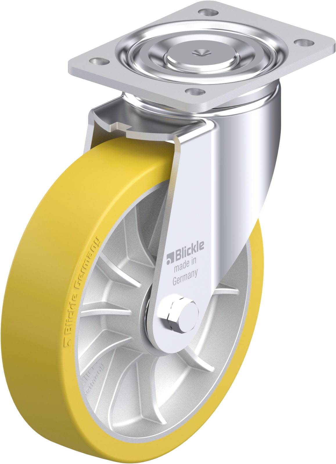 Blickle 936695 LH-ALTH 202K Acéllemez forgógörgő KerékØ: 200 mm Teherbírás (max.): 900 kg 1 db
