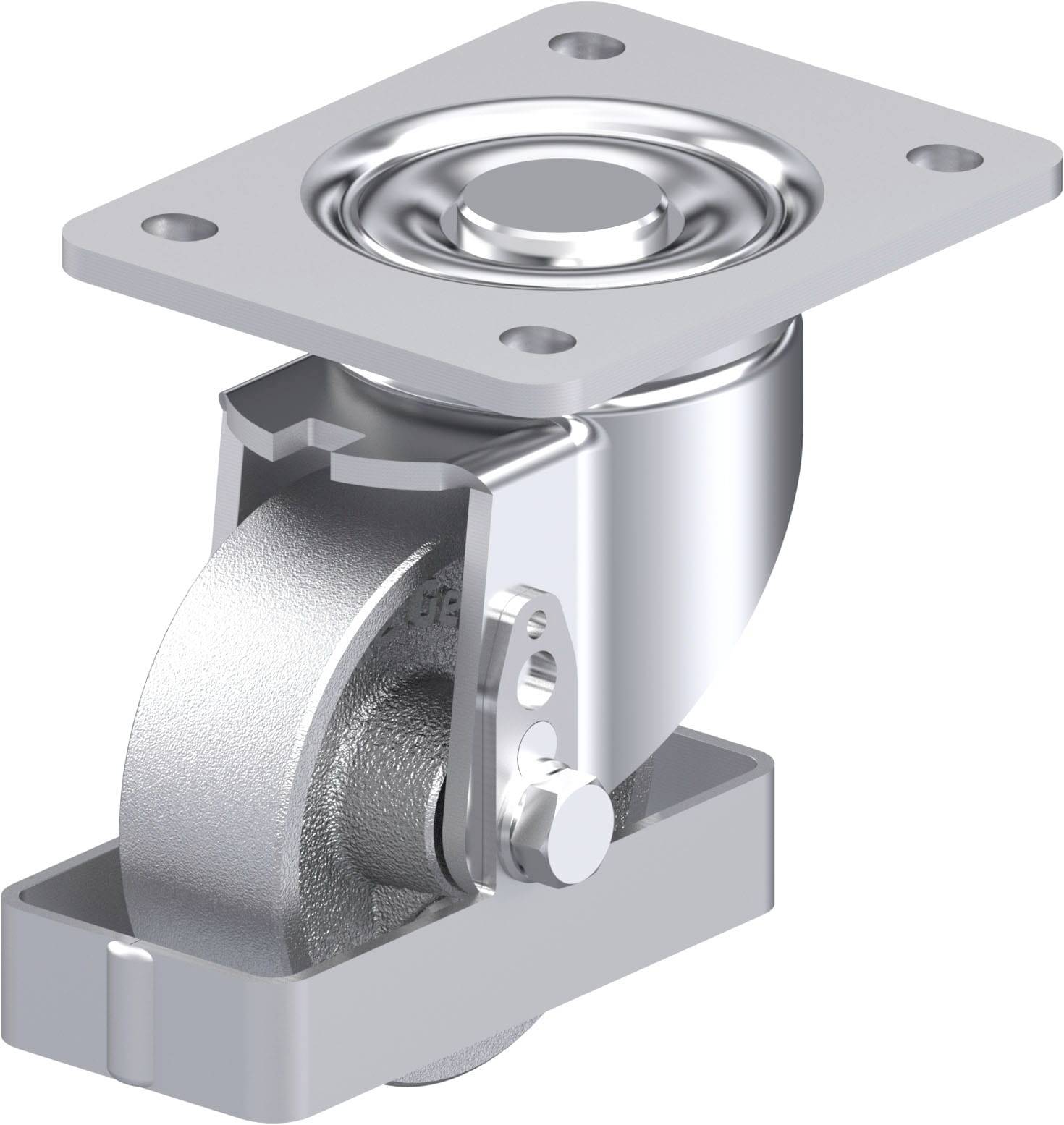 Blickle 940274 LH-G 100G-3-FS Acéllemez forgógörgő KerékØ: 100 mm Teherbírás (max.): 400 kg 1 db