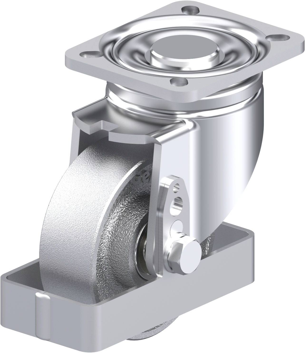 Blickle 940277 LH-G 100K-1-FS Acéllemez forgógörgő KerékØ: 100 mm Teherbírás (max.): 400 kg 1 db