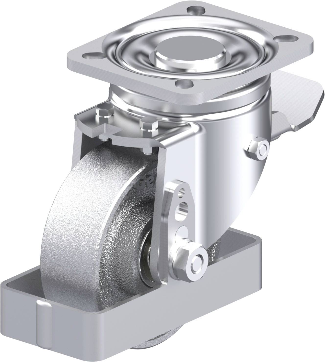 Blickle 940279 LH-G 100K-1-ST-FS Acéllemez forgógörgő KerékØ: 100 mm Teherbírás (max.): 400 kg 1 db
