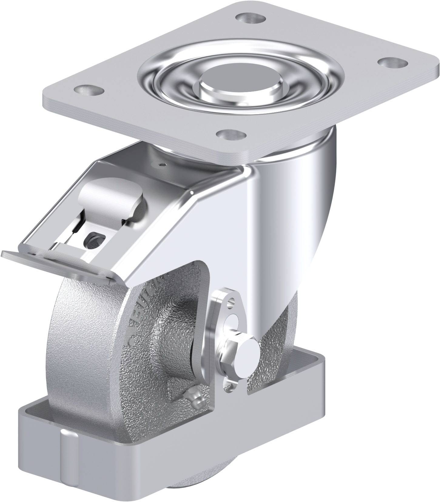 Blickle 913838 LH-G 125G-3-FI-FS Acéllemez forgógörgő KerékØ: 125 mm Teherbírás (max.): 450 kg 1 db