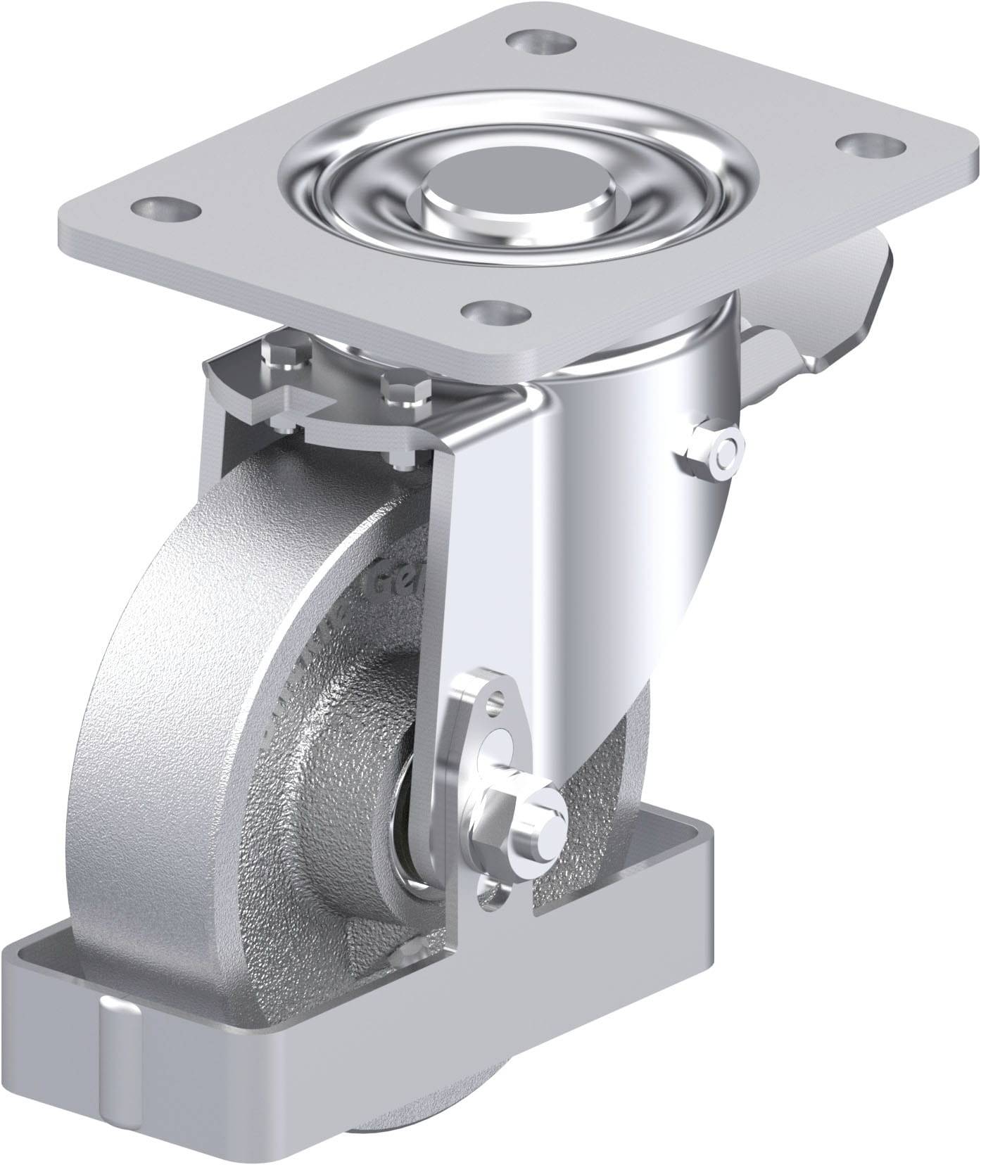 Blickle 940289 LH-G 125K-3-ST-FS Acéllemez forgógörgő KerékØ: 125 mm Teherbírás (max.): 450 kg 1 db
