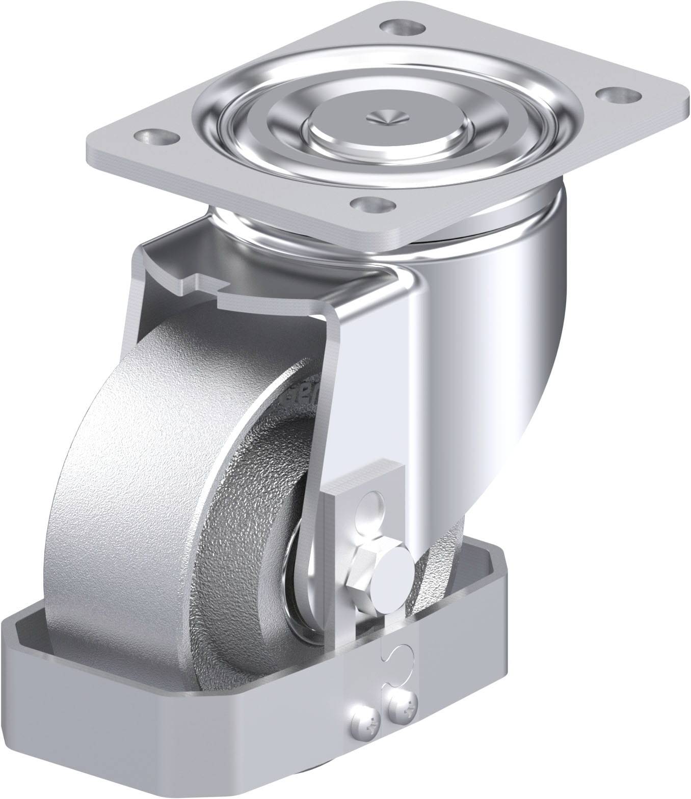 Blickle 940293 LH-G 127K-FS Acéllemez forgógörgő KerékØ: 125 mm Teherbírás (max.): 750 kg 1 db