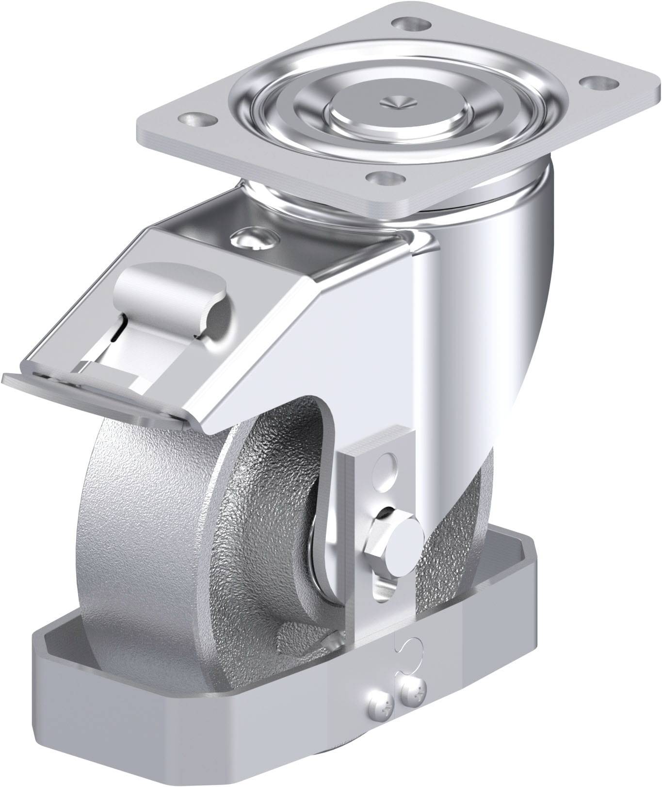 Blickle 739141 LH-G 150K-FI-FS Acéllemez forgógörgő KerékØ: 150 mm Teherbírás (max.): 900 kg 1 db