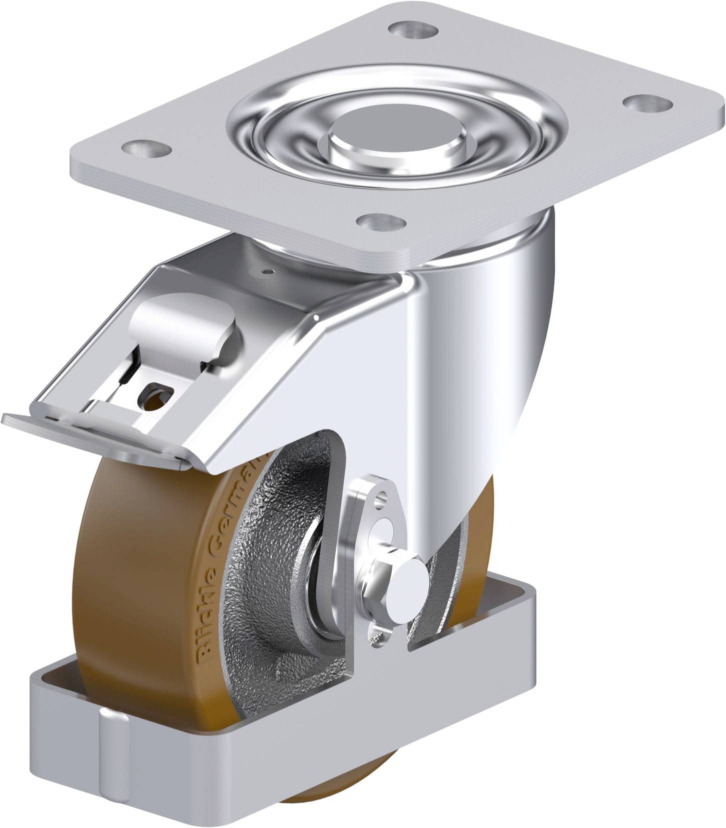 Blickle 939537 LH-GB 125K-3-FI-FS Acéllemez forgógörgő KerékØ: 125 mm Teherbírás (max.): 550 kg 1 db
