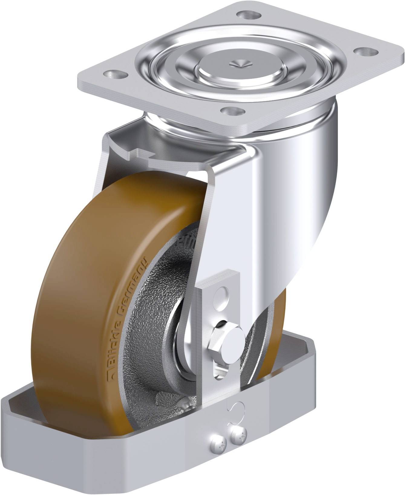 Blickle 869074 LH-GB 150K-FS Acéllemez forgógörgő KerékØ: 150 mm Teherbírás (max.): 800 kg 1 db