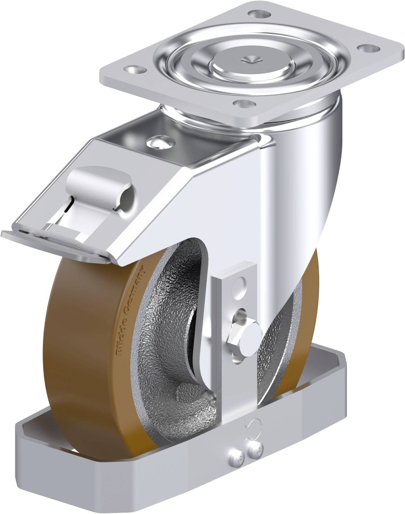Blickle 939547 LH-GB 180K-FI-FS Acéllemez forgógörgő KerékØ: 180 mm Teherbírás (max.): 900 kg 1 db
