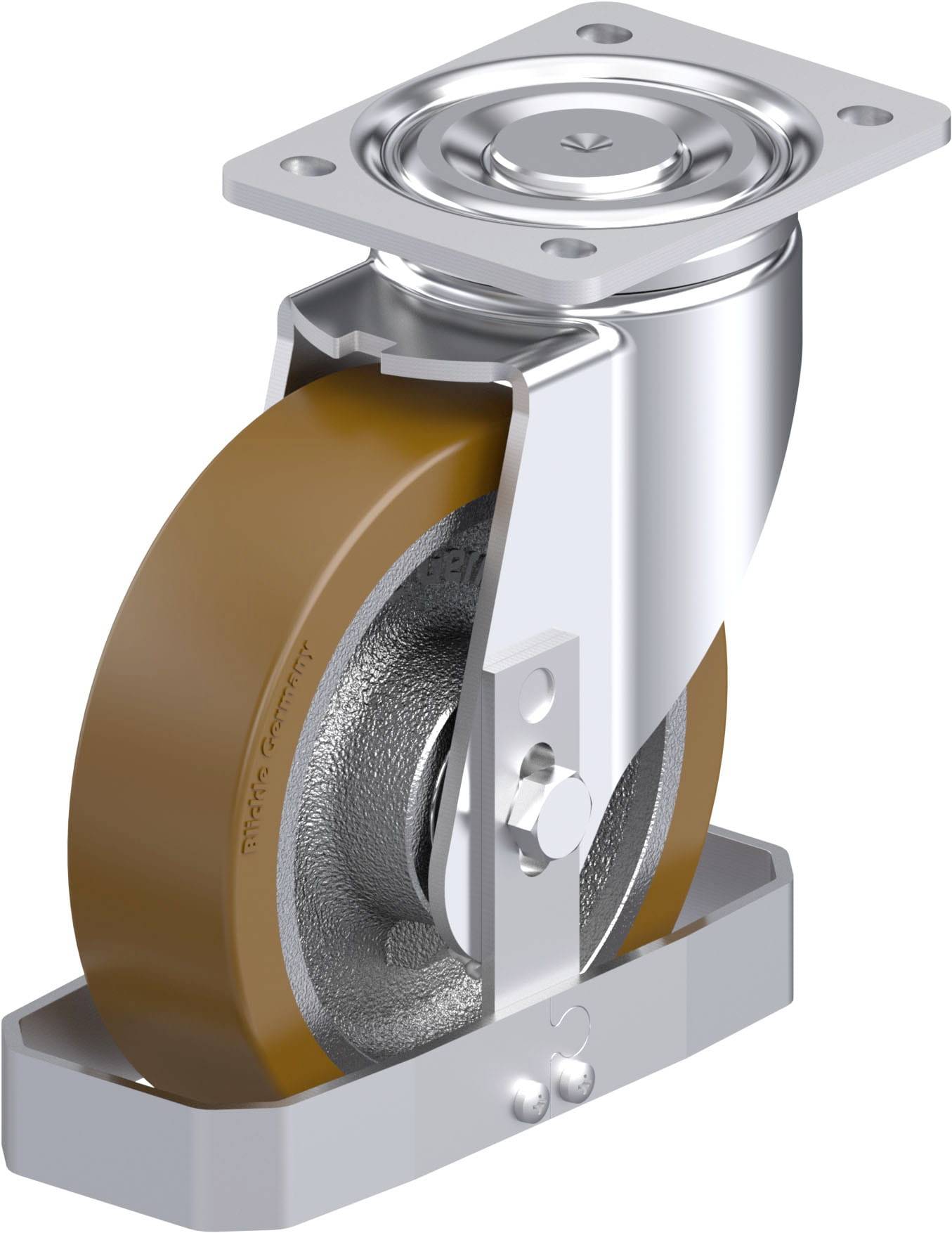 Blickle 939546 LH-GB 180K-FS Acéllemez forgógörgő KerékØ: 180 mm Teherbírás (max.): 900 kg 1 db