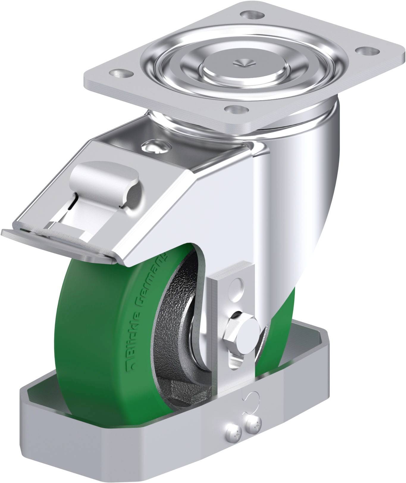 Blickle 896603 LH-GST 150K-FI-FS Acéllemez forgógörgő KerékØ: 150 mm Teherbírás (max.): 570 kg 1 db