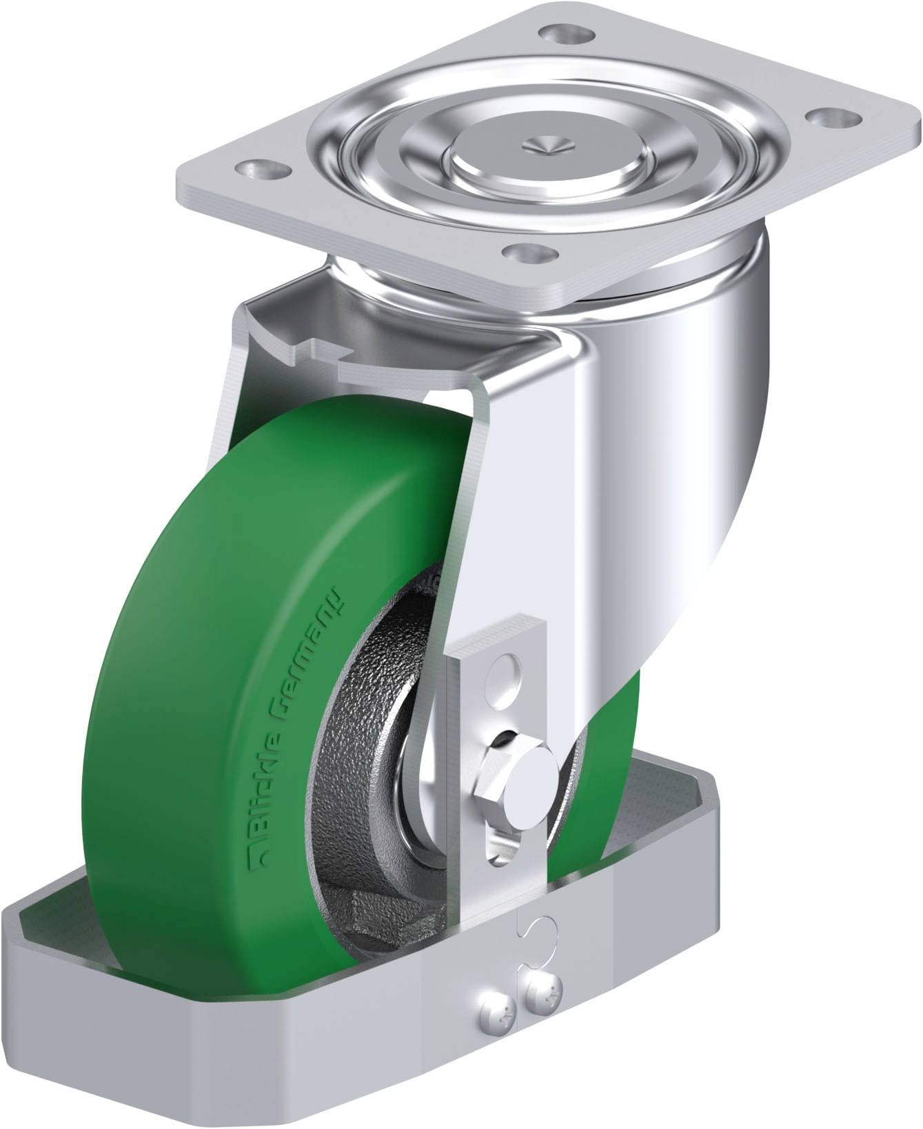 Blickle 939245 LH-GST 150K-FS Acéllemez forgógörgő KerékØ: 150 mm Teherbírás (max.): 570 kg 1 db