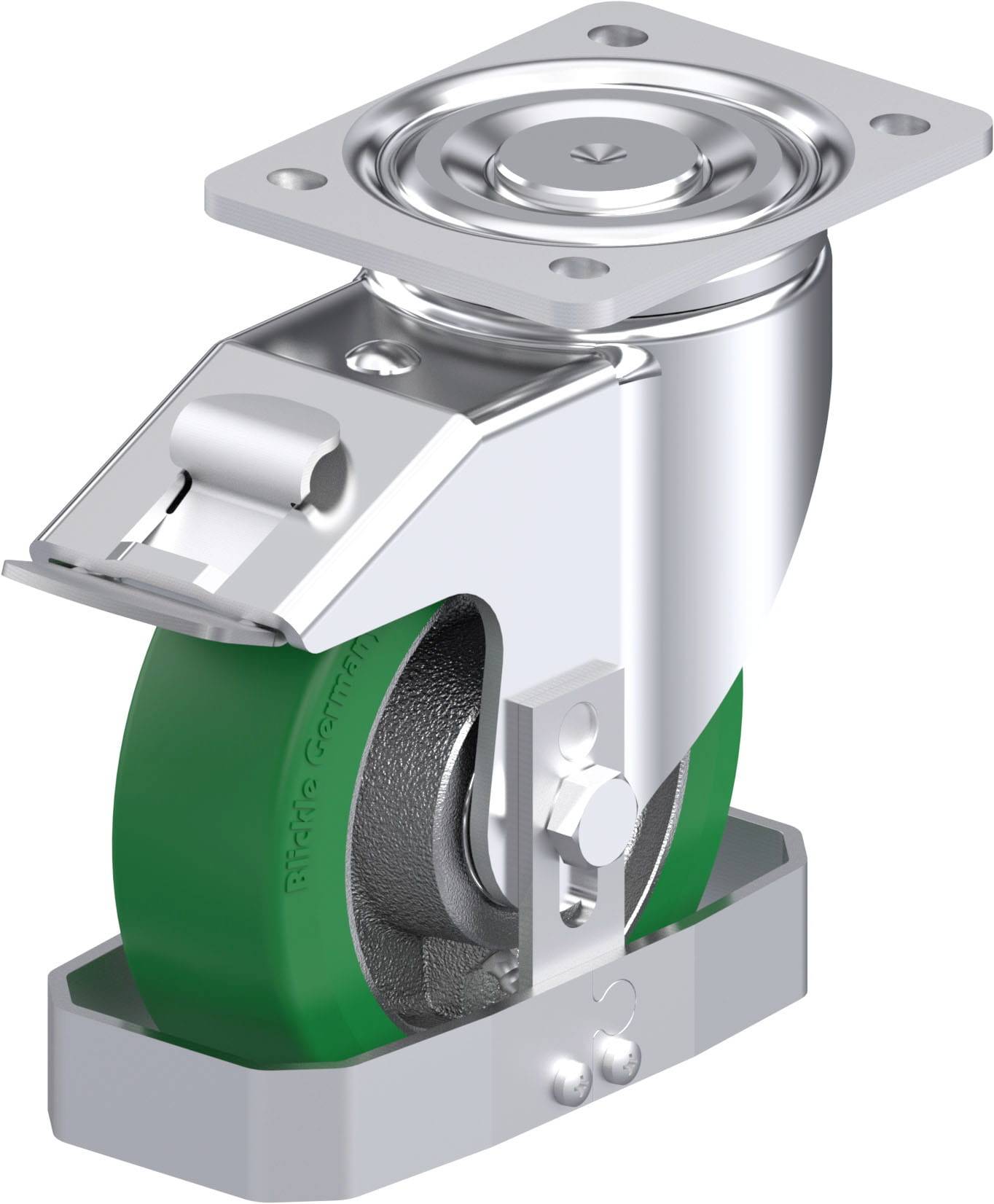 Blickle 939249 LH-GST 160K-FI-FS Acéllemez forgógörgő KerékØ: 160 mm Teherbírás (max.): 600 kg 1 db