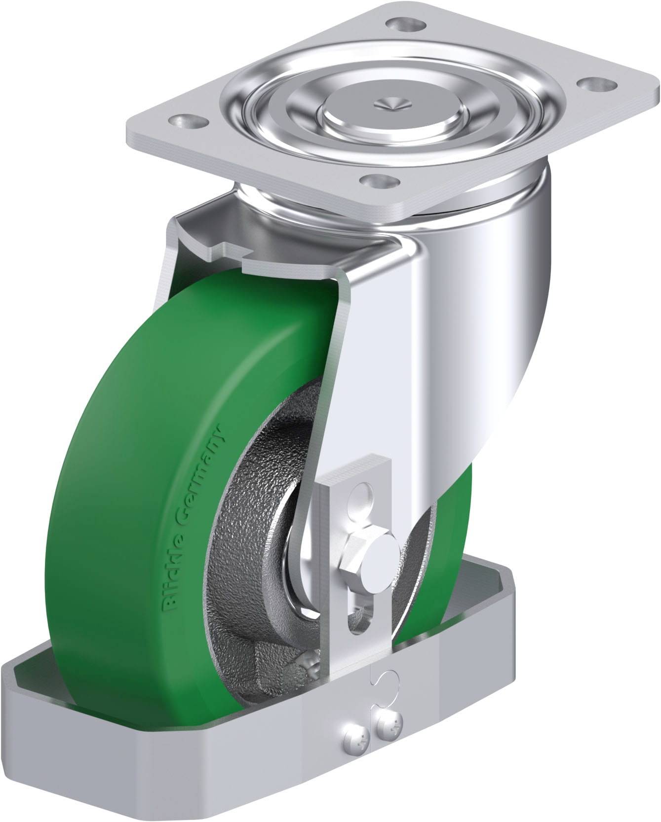 Blickle 939247 LH-GST 160K-FS Acéllemez forgógörgő KerékØ: 160 mm Teherbírás (max.): 600 kg 1 db