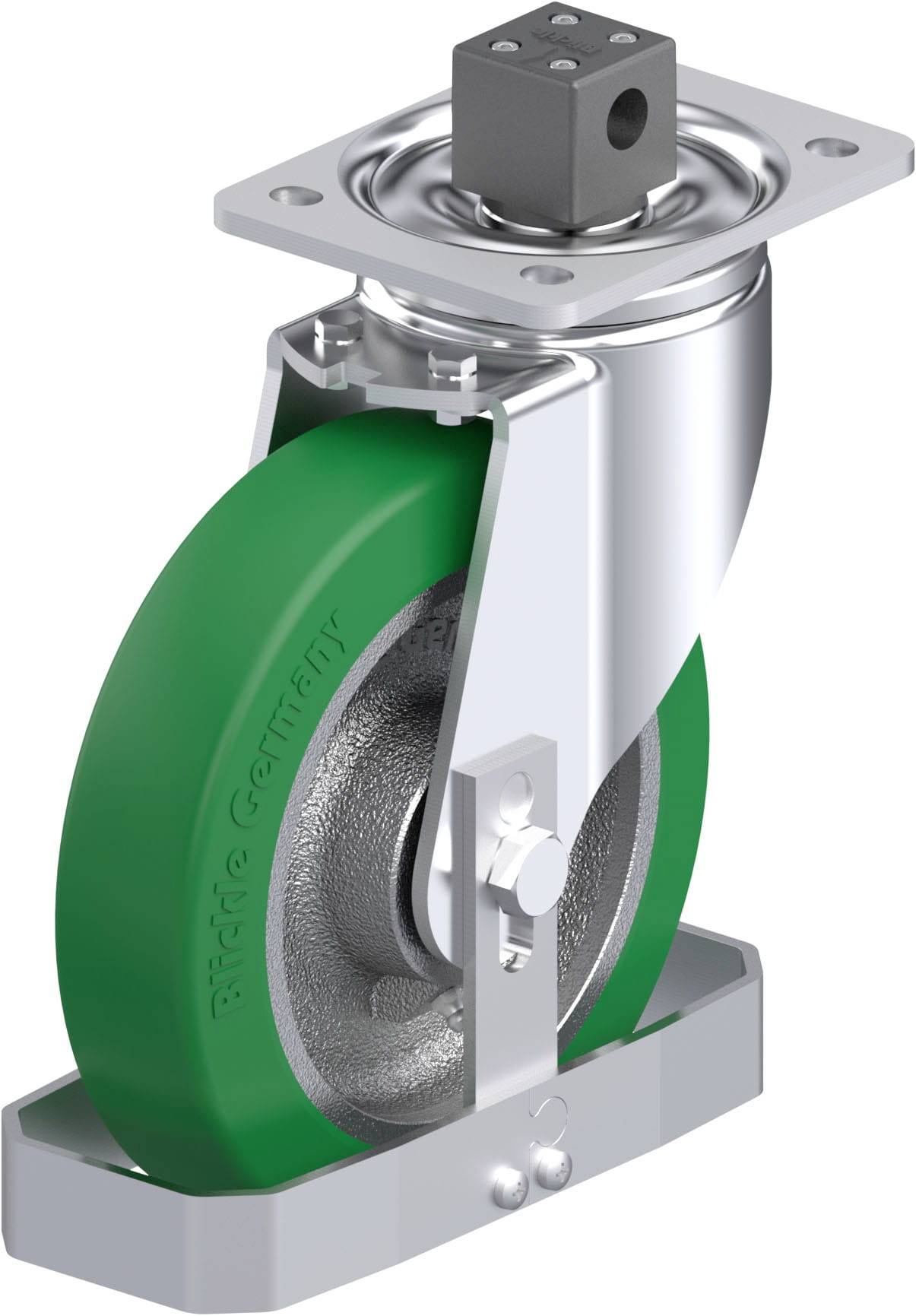 Blickle 939252 LH-GST 200K-CS13-FS Acéllemez forgógörgő KerékØ: 200 mm Teherbírás (max.): 800 kg 1 db